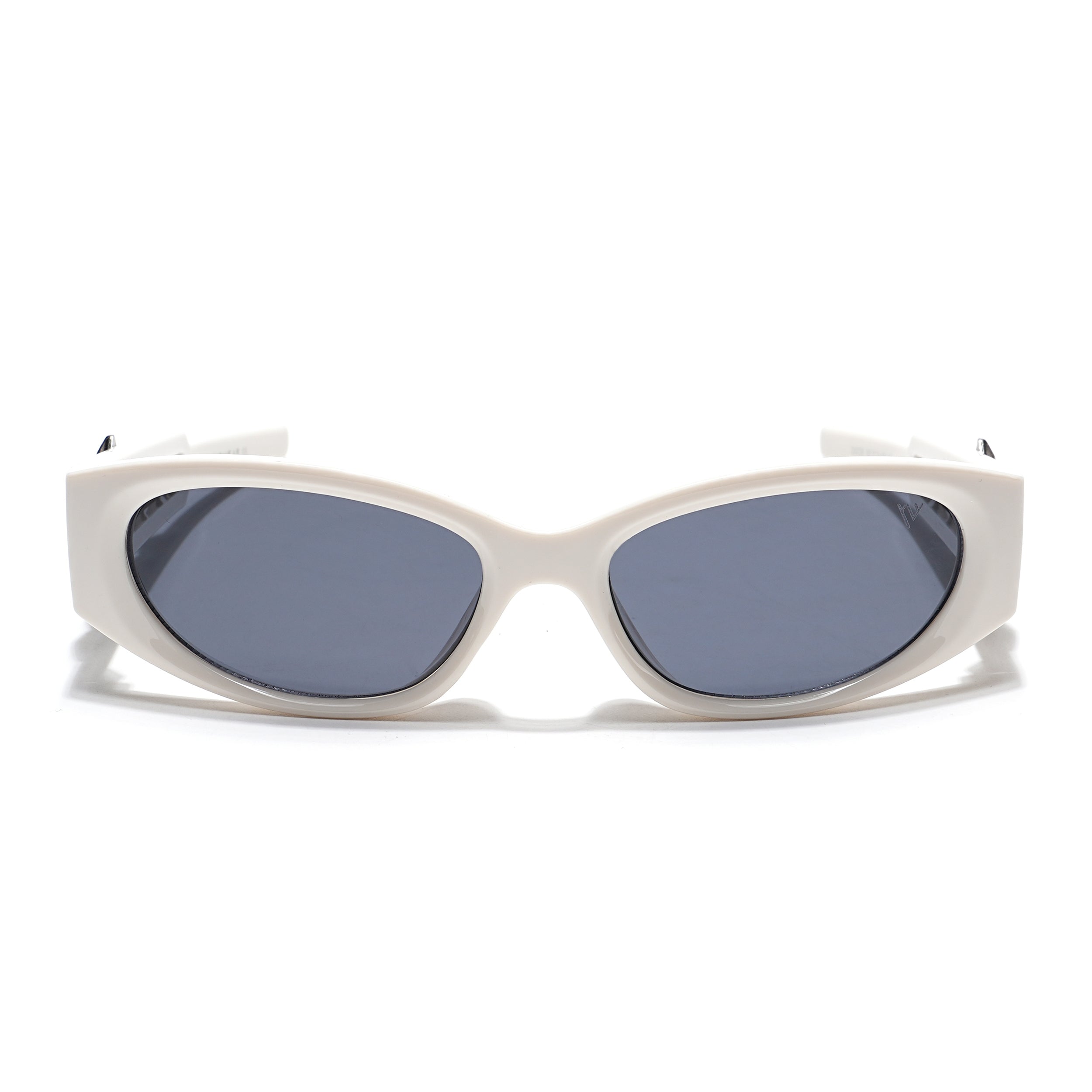 Oval Sunglasses (Black Lens | White Frame - MG5549)