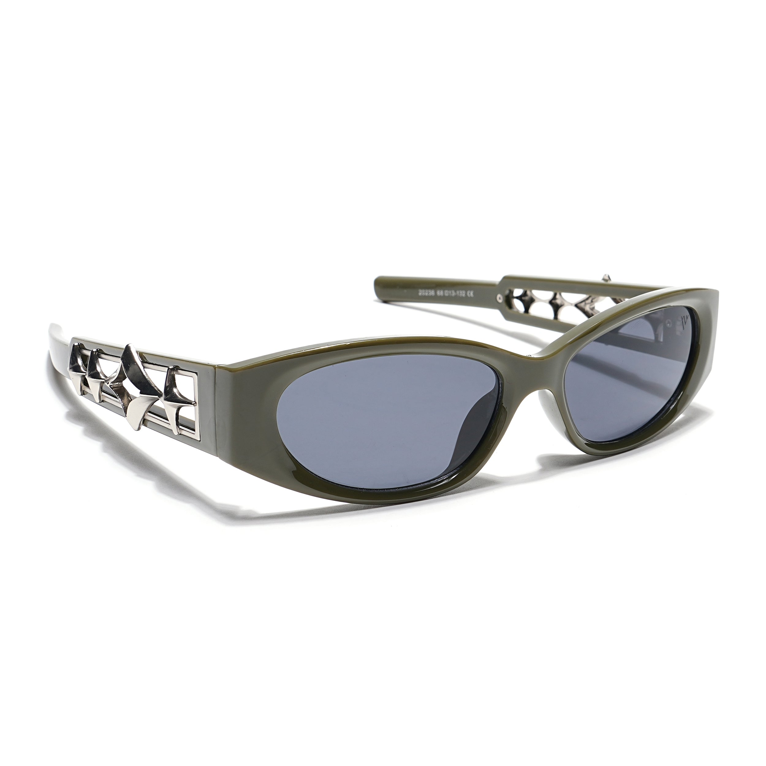 Oval Sunglasses (Black Lens | Olive Frame - MG5550)