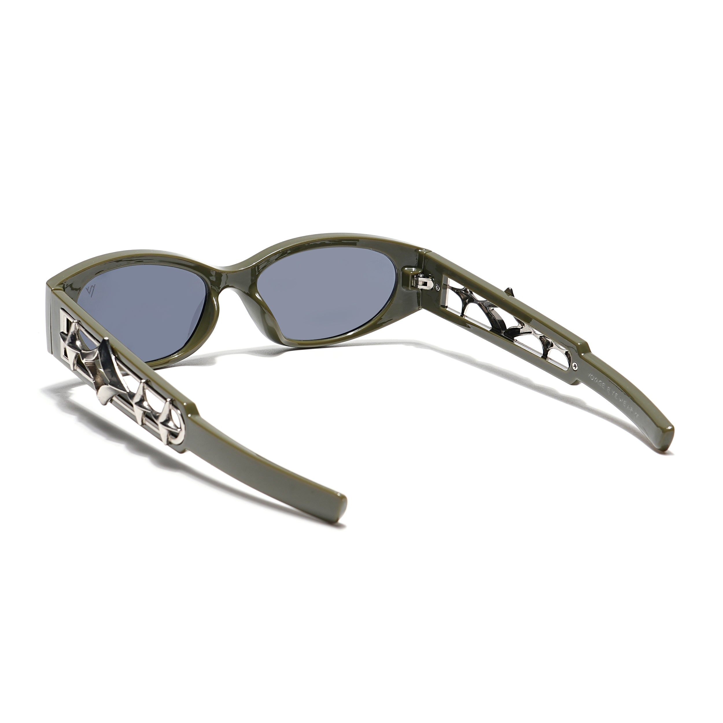 Oval Sunglasses (Black Lens | Olive Frame - MG5550)