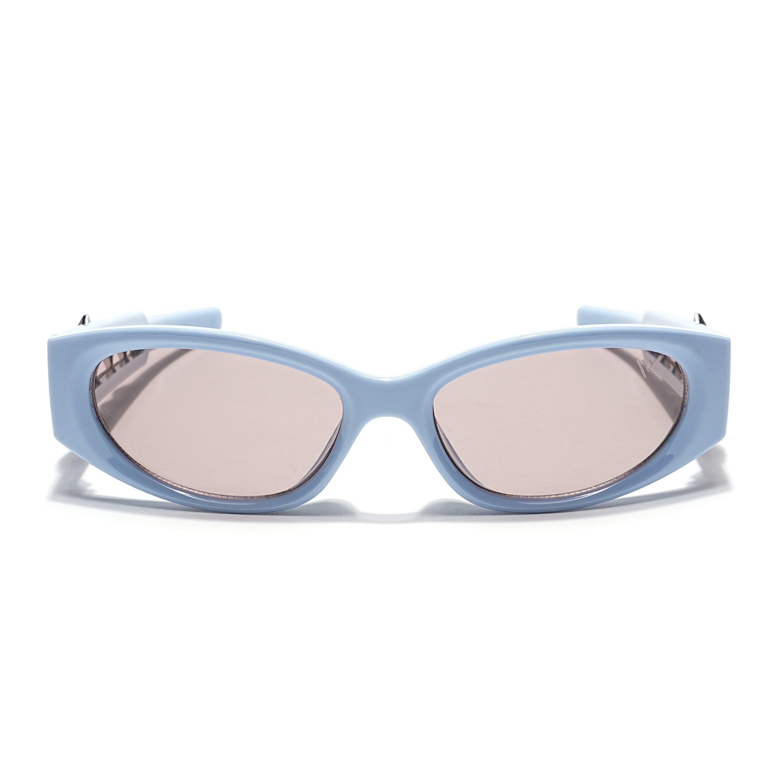Oval Sunglasses (Grey Lens | Light Blue Frame - MG5552)
