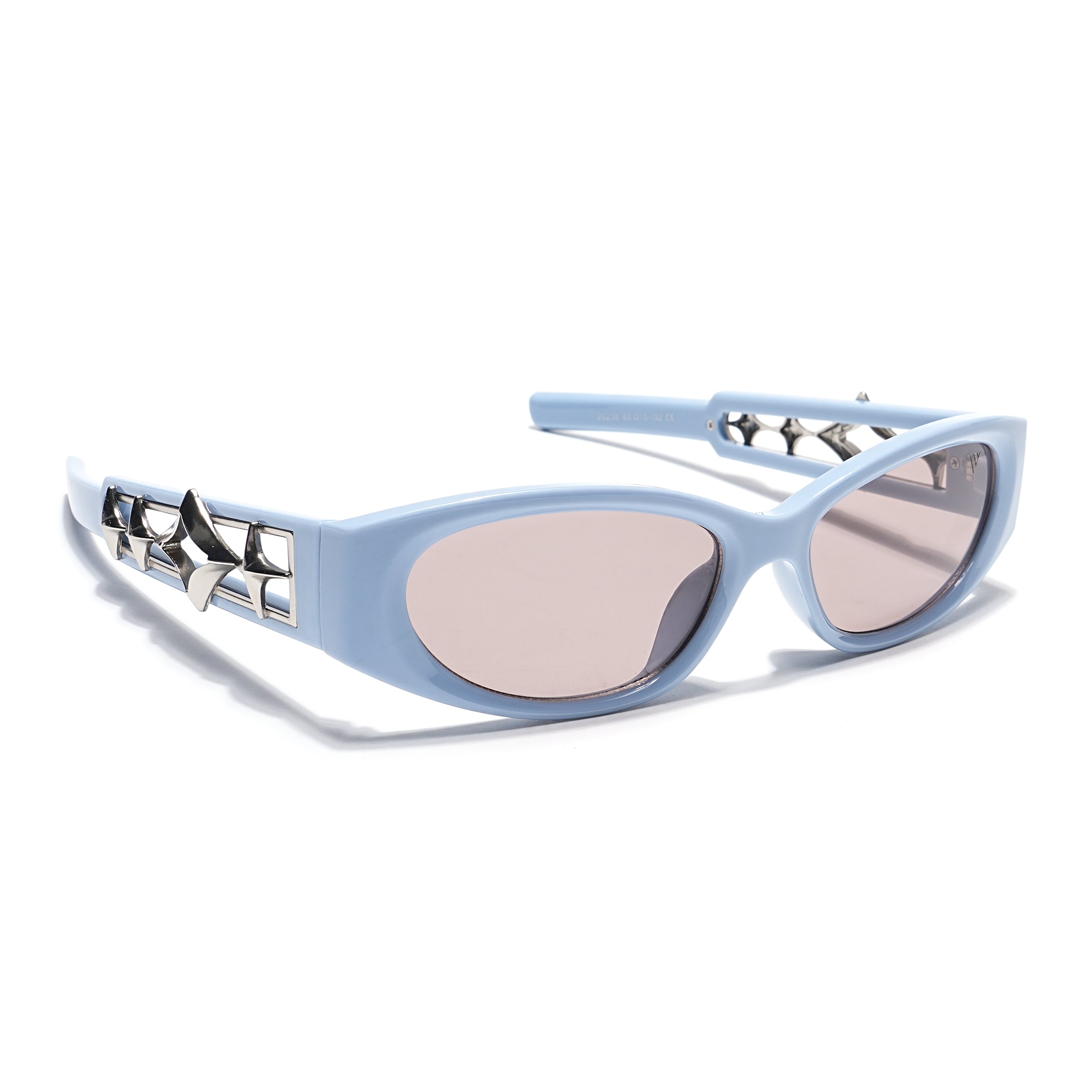 Oval Sunglasses (Grey Lens | Light Blue Frame - MG5552)