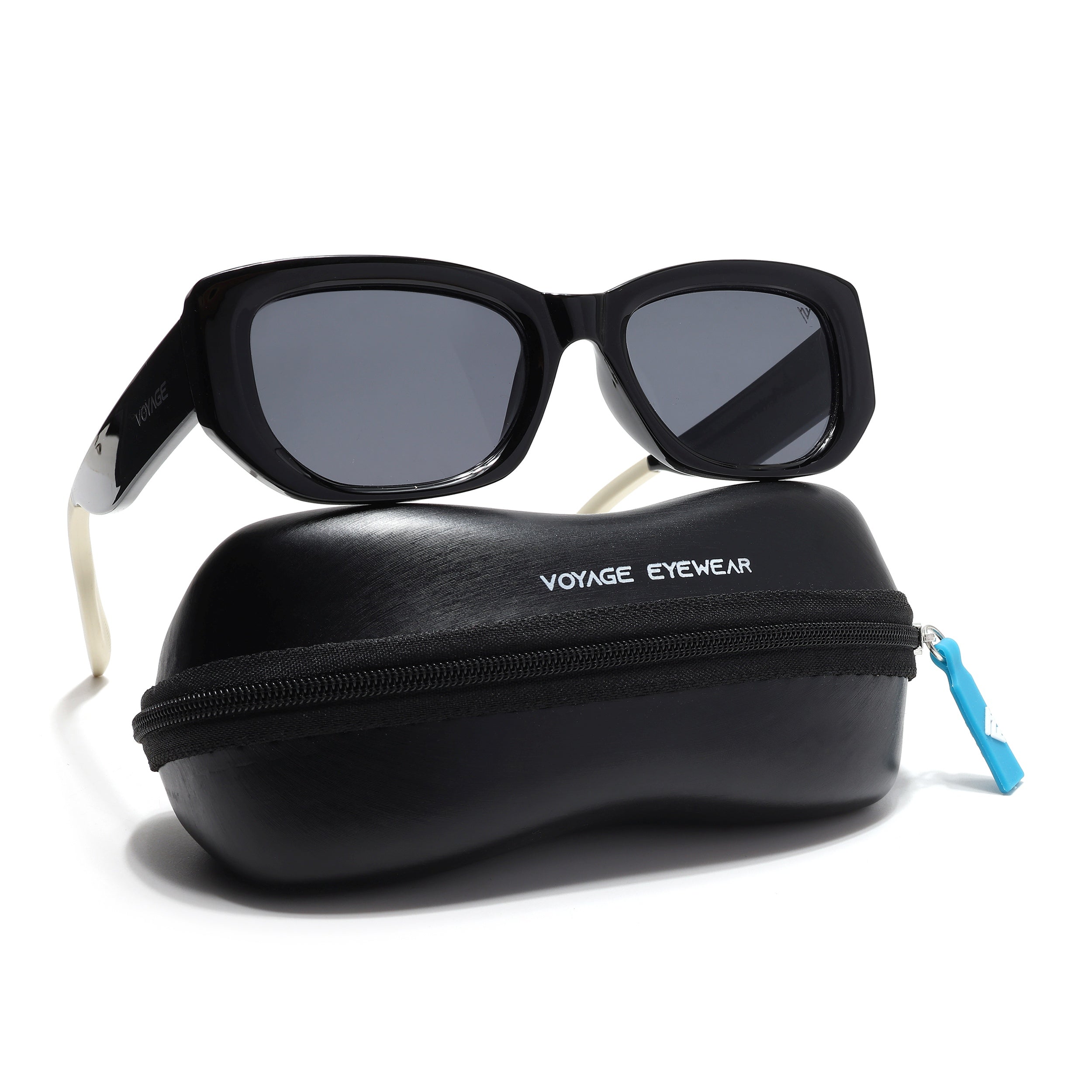 Cosmos | Black Rectangle Sunglasses | Black Lens - MG6569