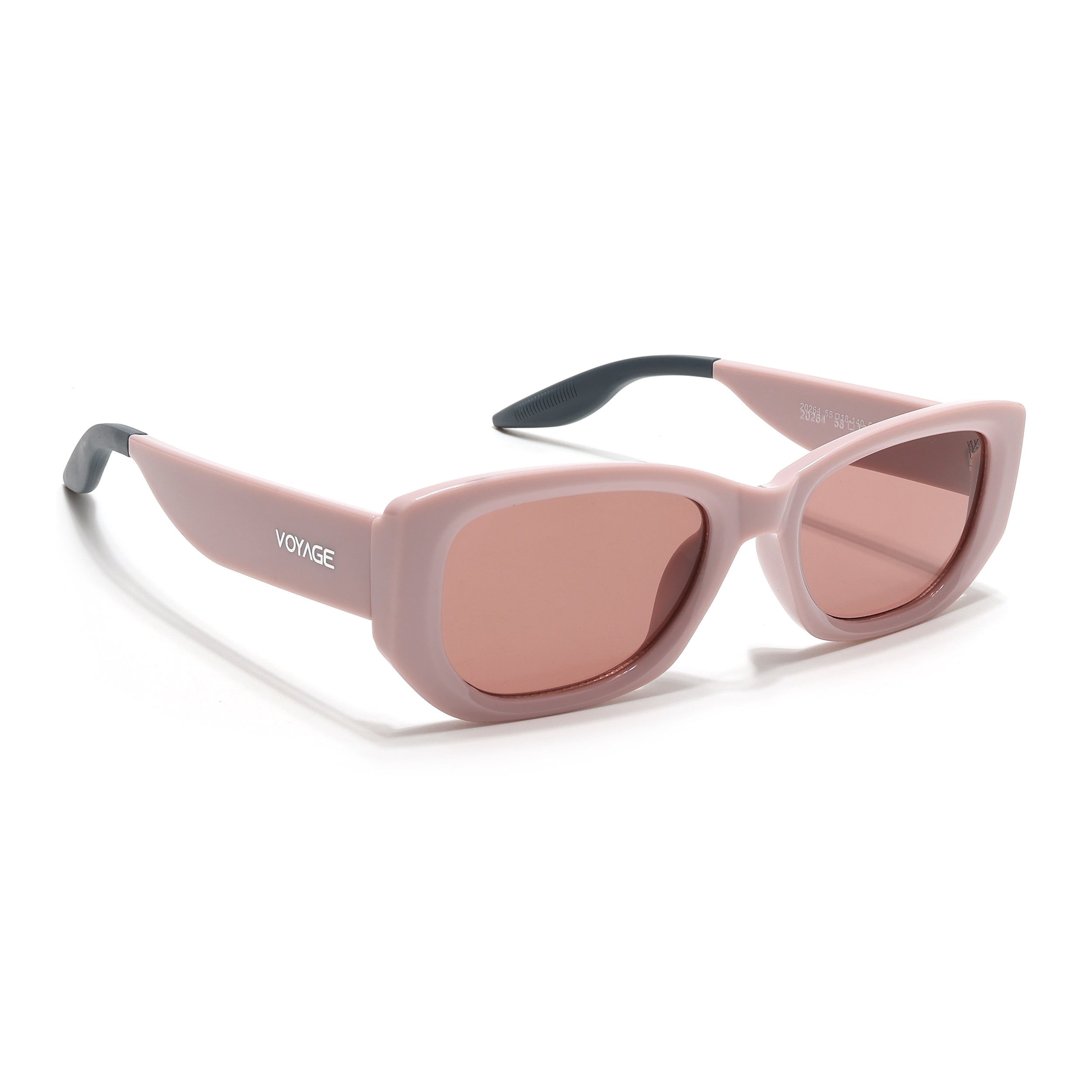 Cosmos | Pink Rectangle Sunglasses | Light Brown Lens - MG6570