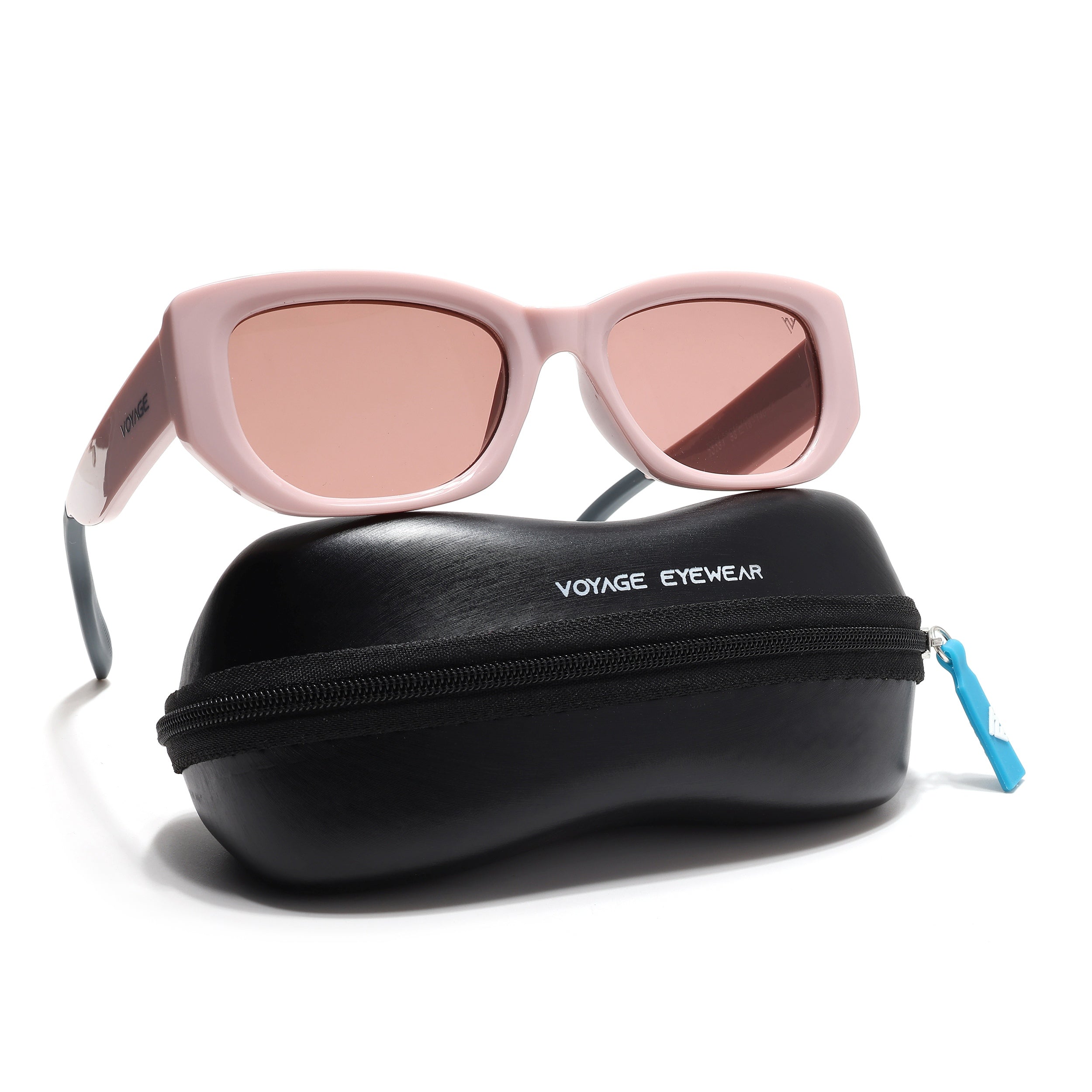 Cosmos | Pink Rectangle Sunglasses | Light Brown Lens - MG6570