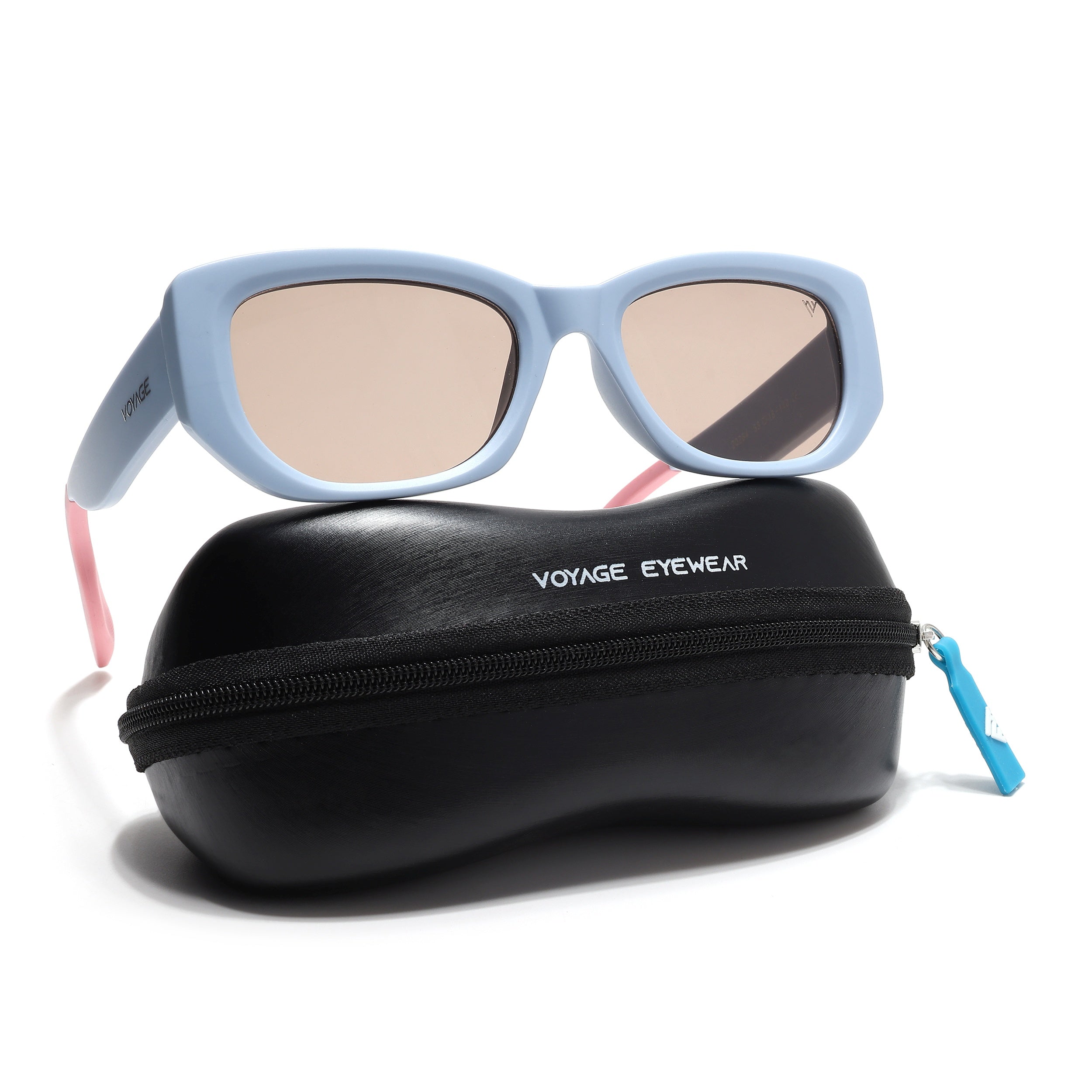 Cosmos | Blue Rectangle Sunglasses | Light Brown Lens - MG6571