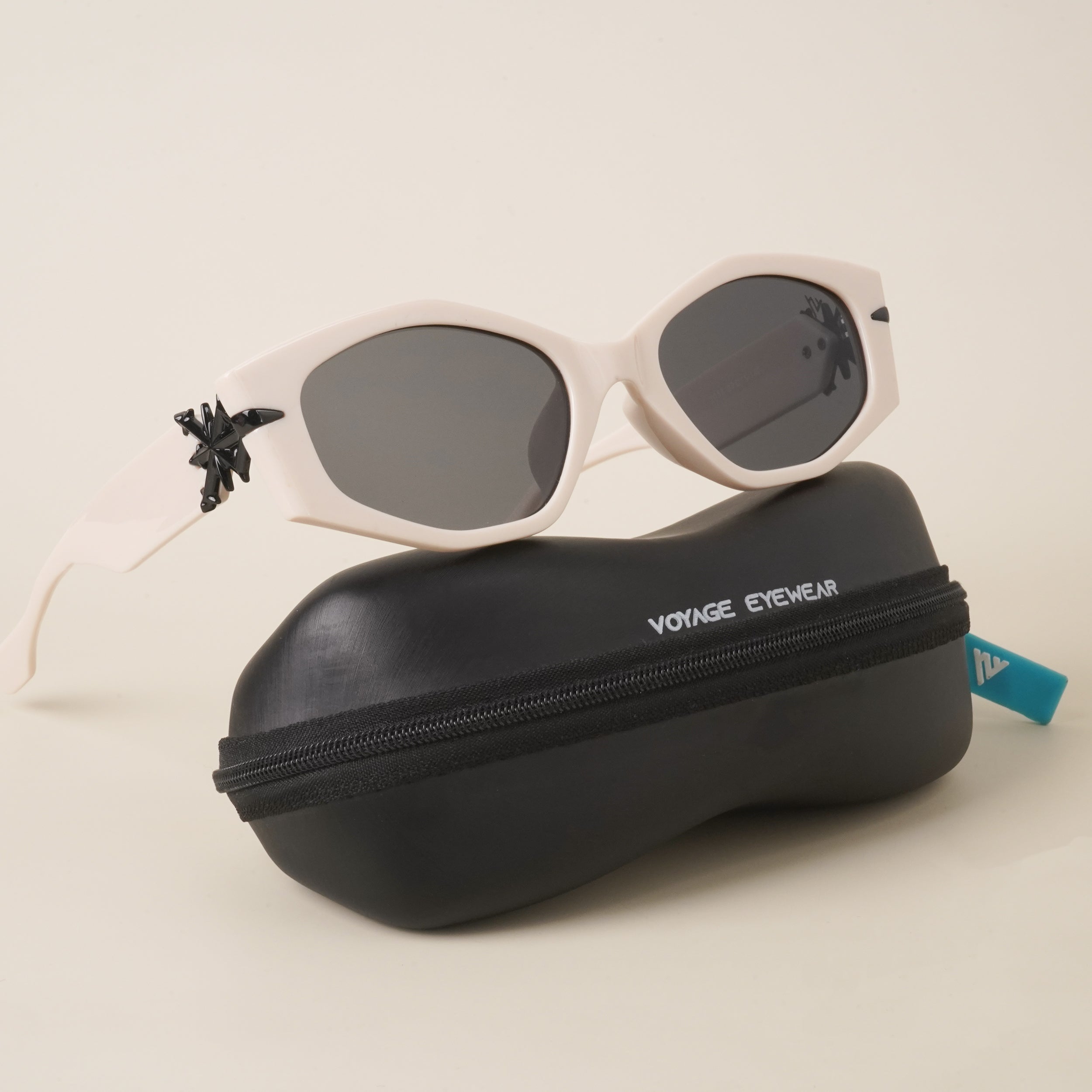 Voyage Black Oval Sunglasses for Women (2058MG3988)