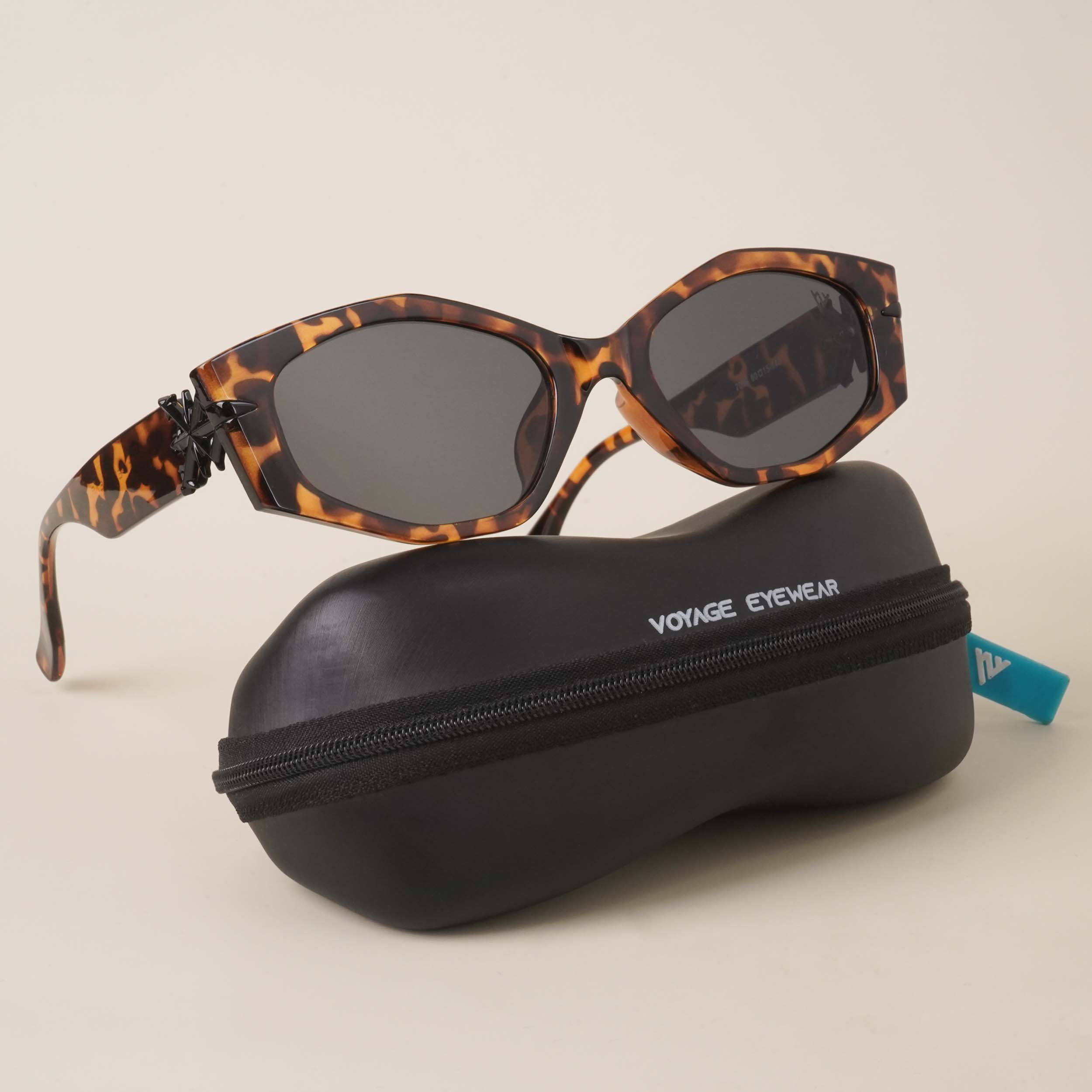 Voyage Black Oval Sunglasses for Women (2058MG3989)