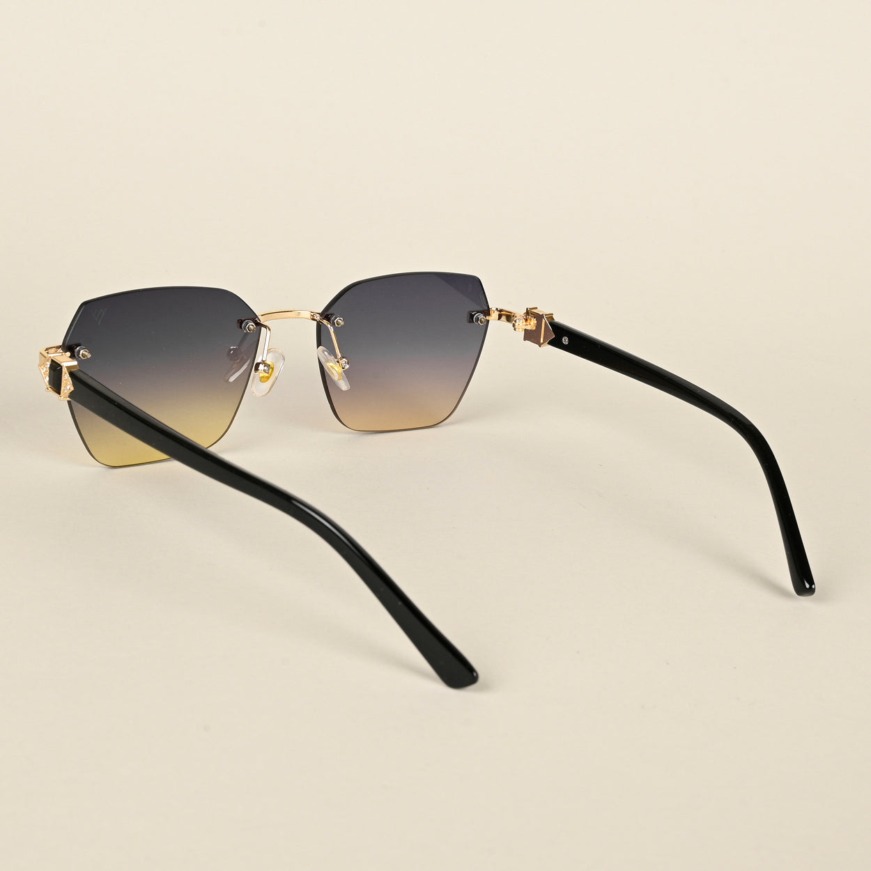 Voyage Grey & Green Rimless Sunglasses for Women (21043MG4322)
