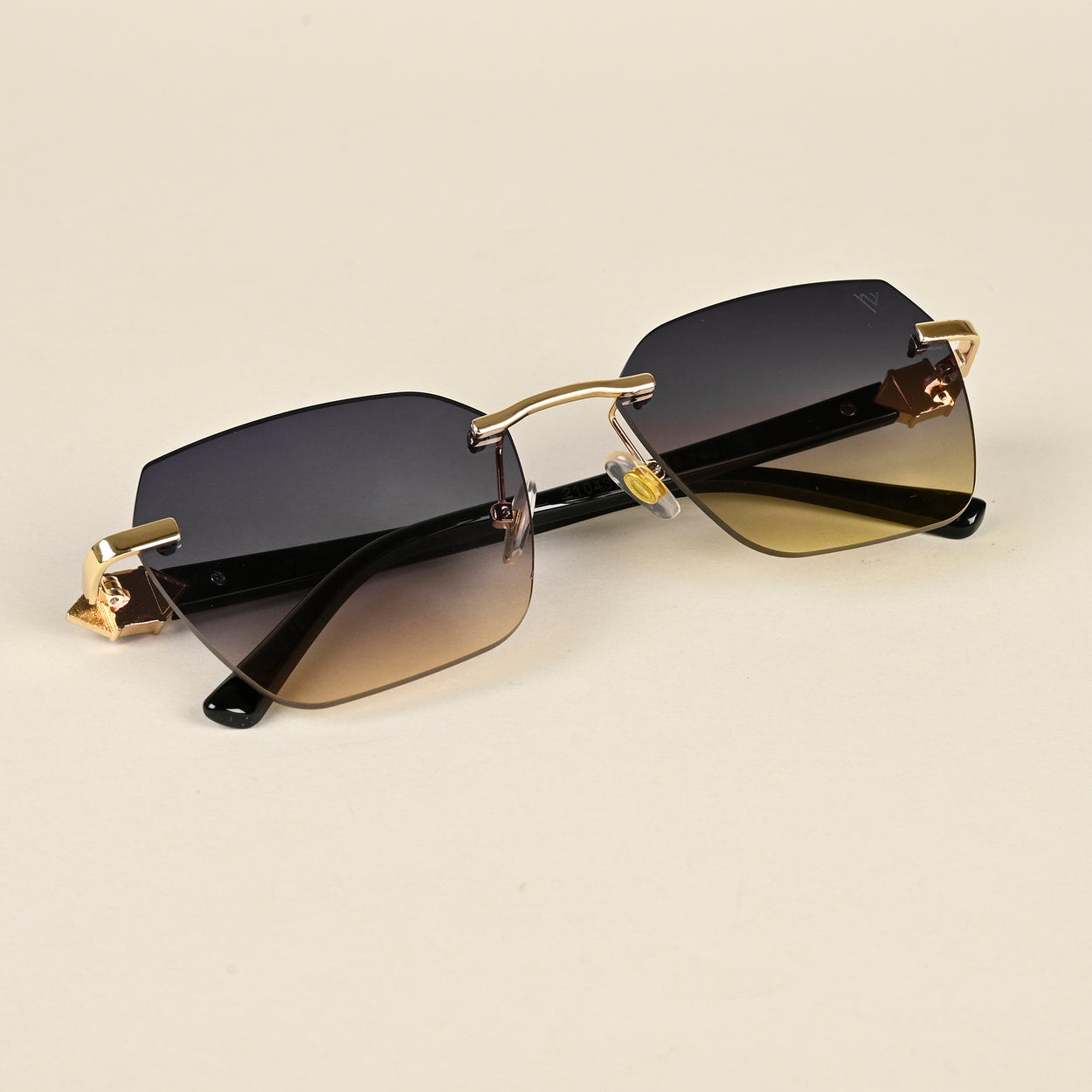 Voyage Grey & Green Rimless Sunglasses for Women (21043MG4322)