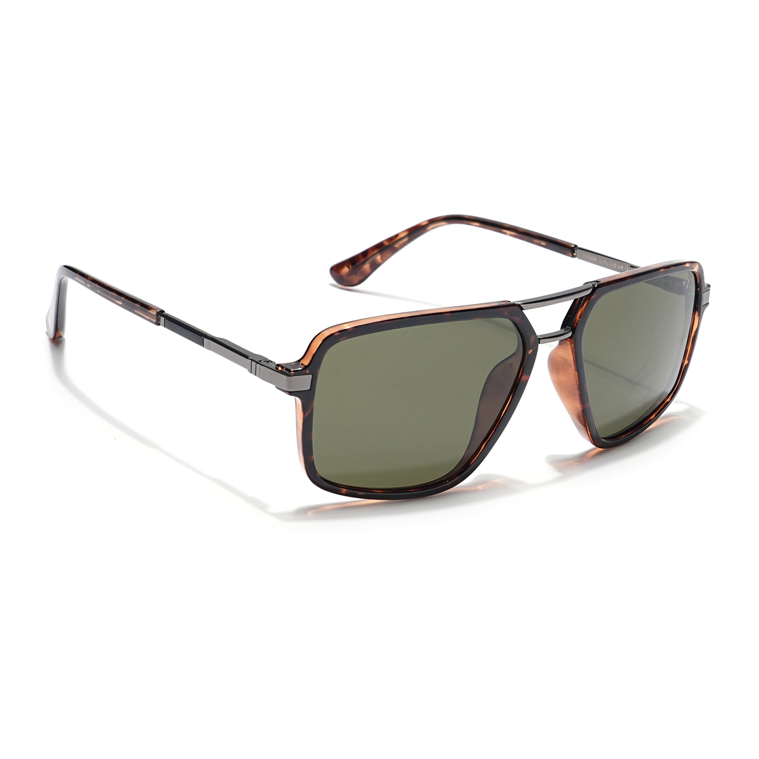 Voyage Select Wayfarer Sunglasses (Green Lens | Demi Brown Frame - SLPMG6211)