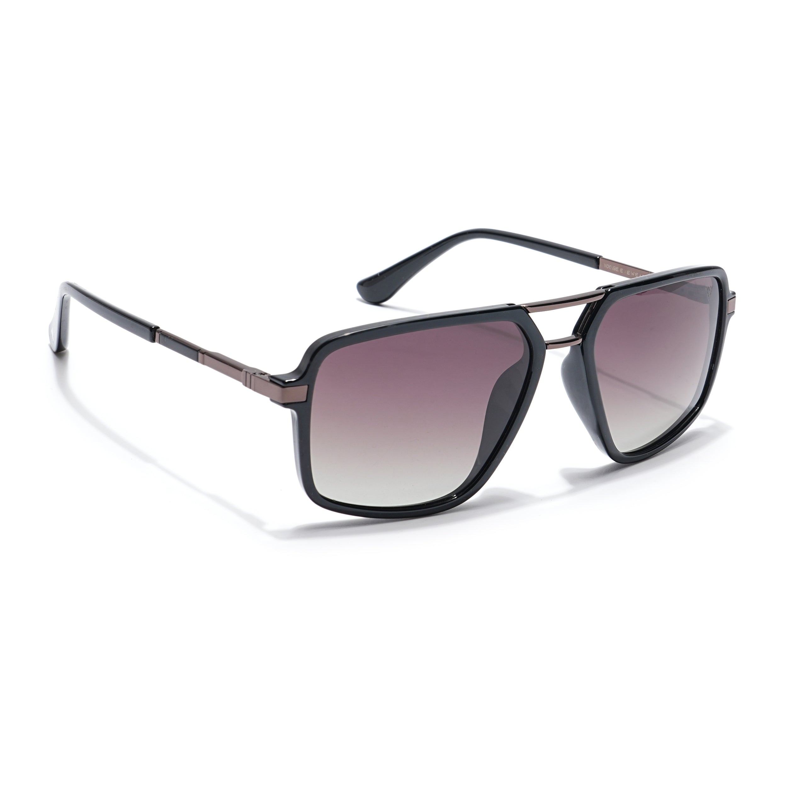 Voyage Select Wayfarer Sunglasses (Brown & Clear Lens | Shine Black Frame - SLPMG6213)