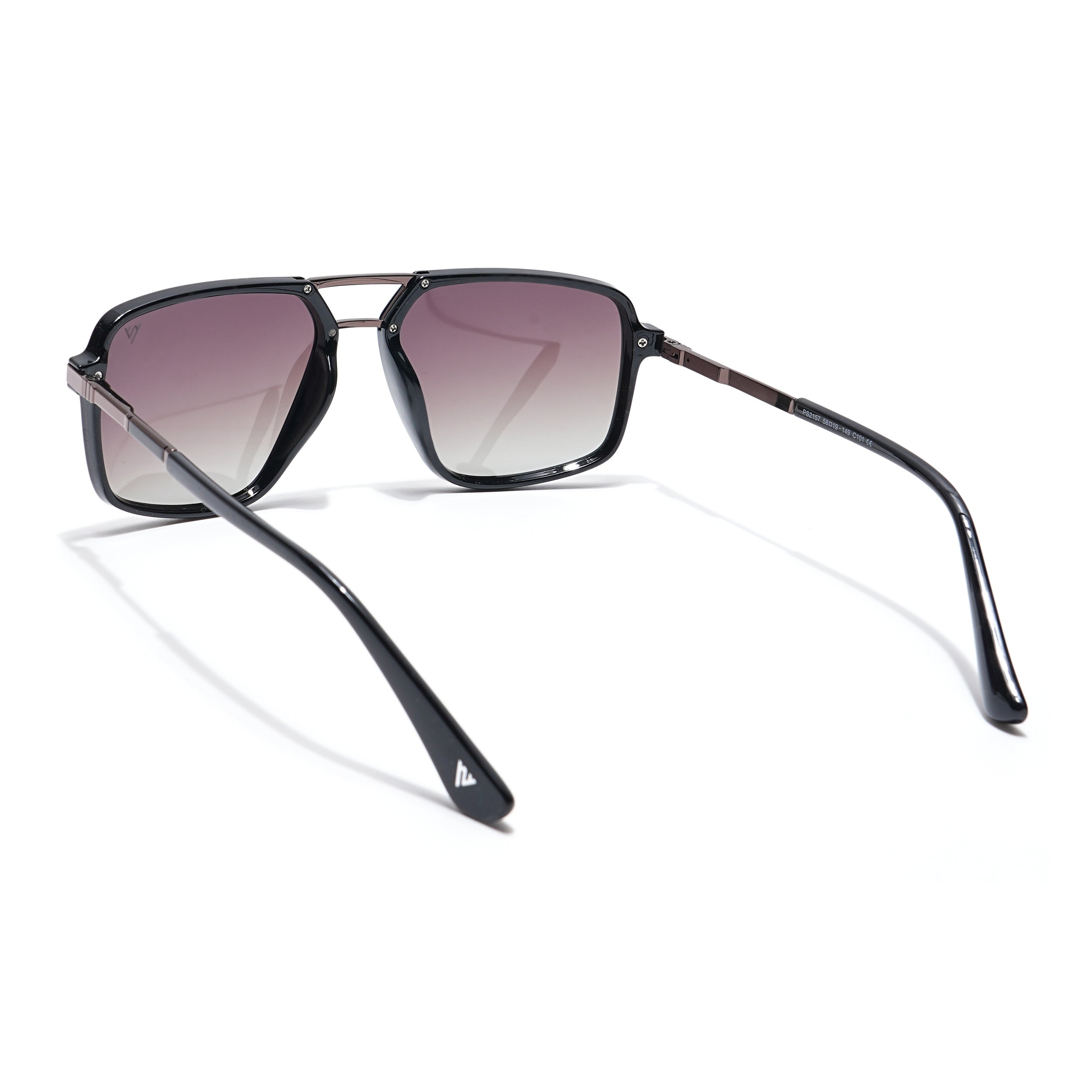 Voyage Select Wayfarer Sunglasses (Brown & Clear Lens | Shine Black Frame - SLPMG6213)