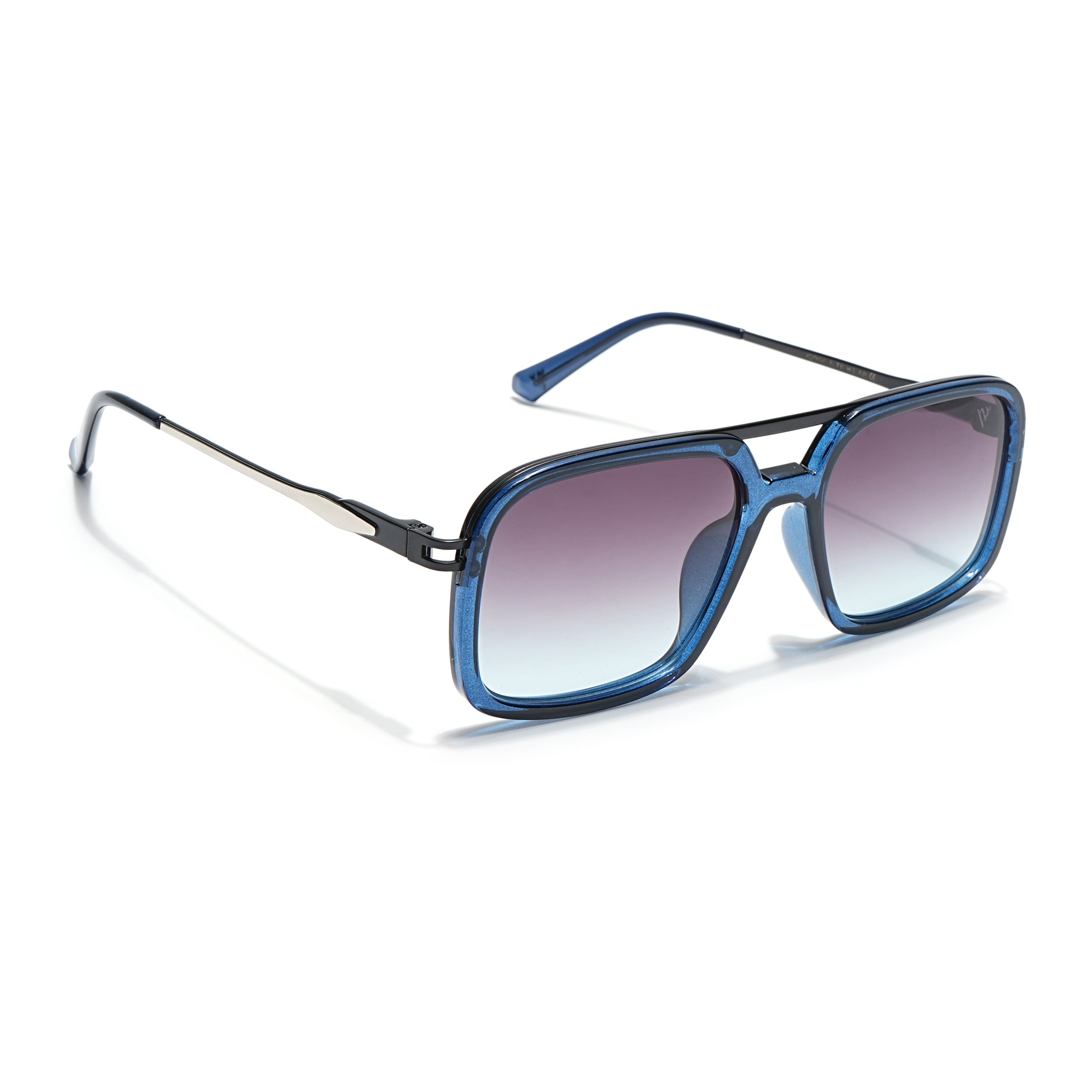 Voyage Select Wayfarer Sunglasses (Brown & Clear Lens | Transparent Blue Frame - SLPMG6303)