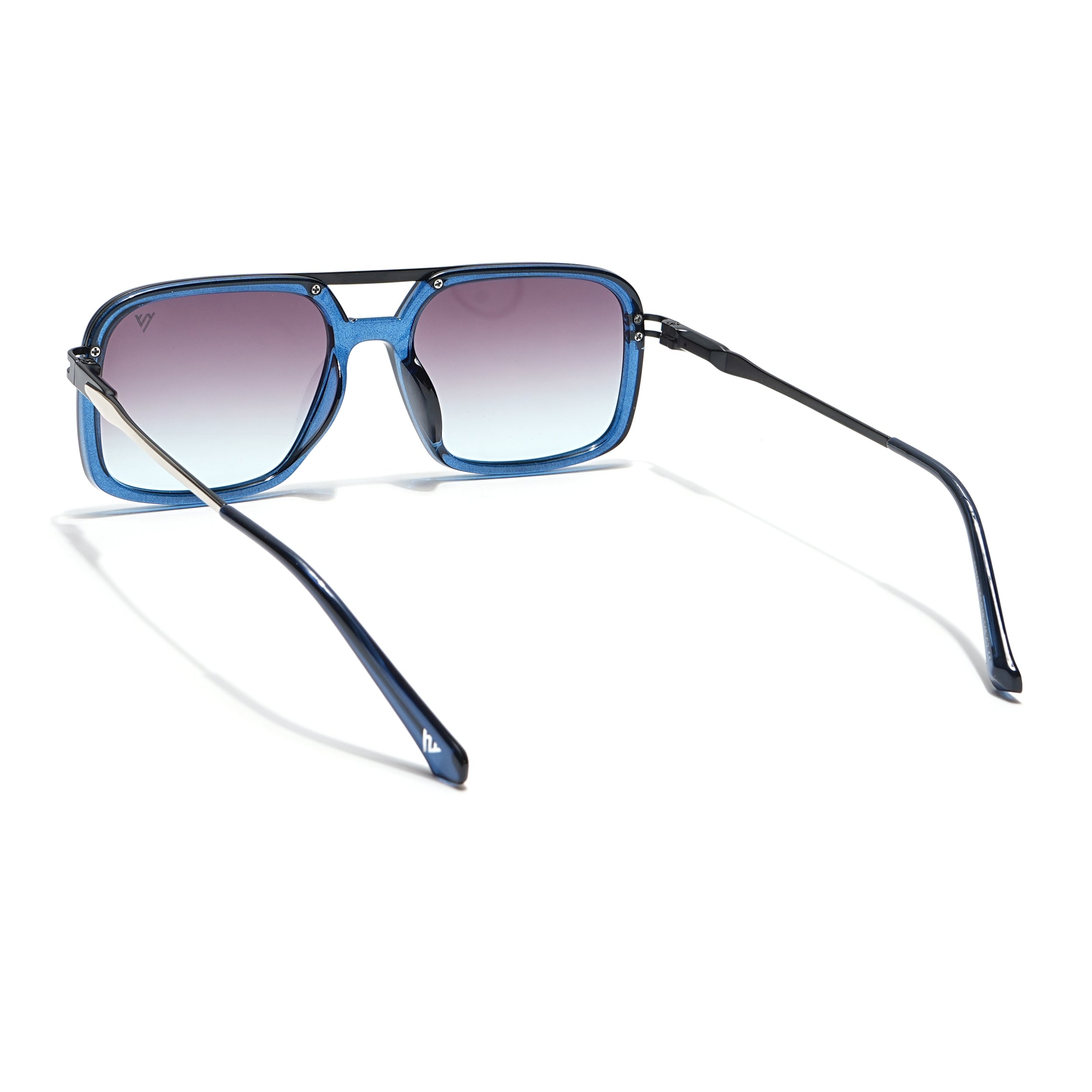 Voyage Select Wayfarer Sunglasses (Brown & Clear Lens | Transparent Blue Frame - SLPMG6303)