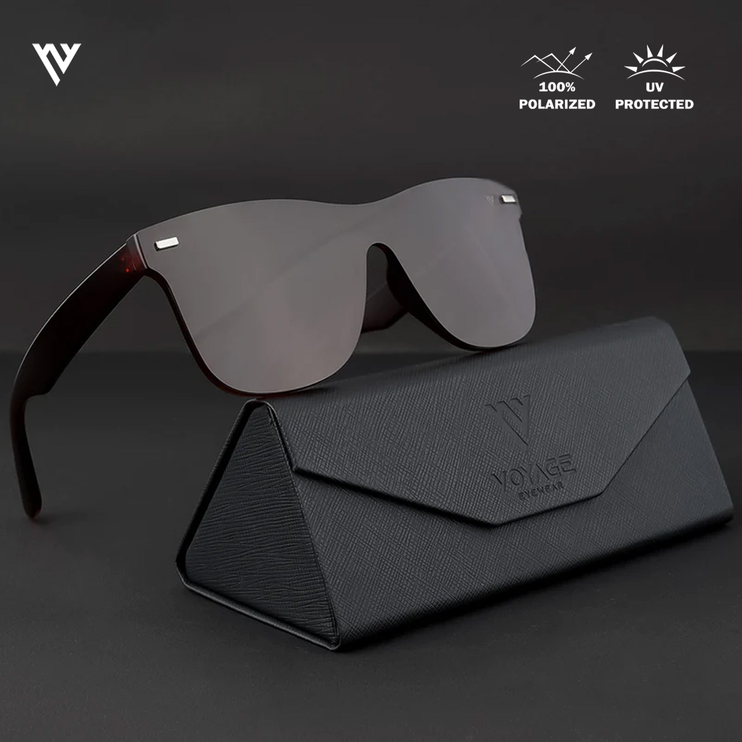 Voyage Exclusive Brown Polarized Wayfarer Sunglasses for Men & Women - PMG3978