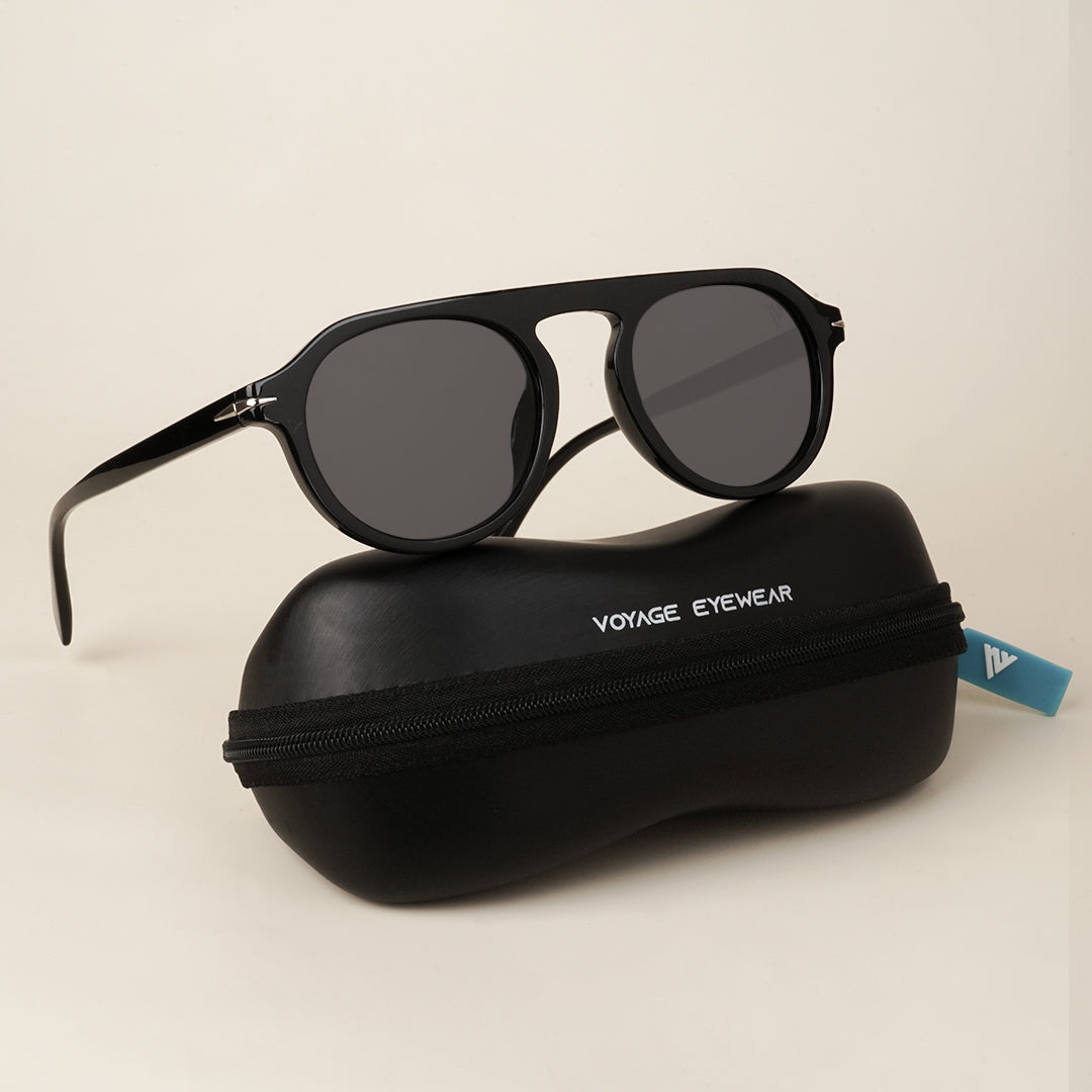 Voyage Black Round Sunglasses MG3893