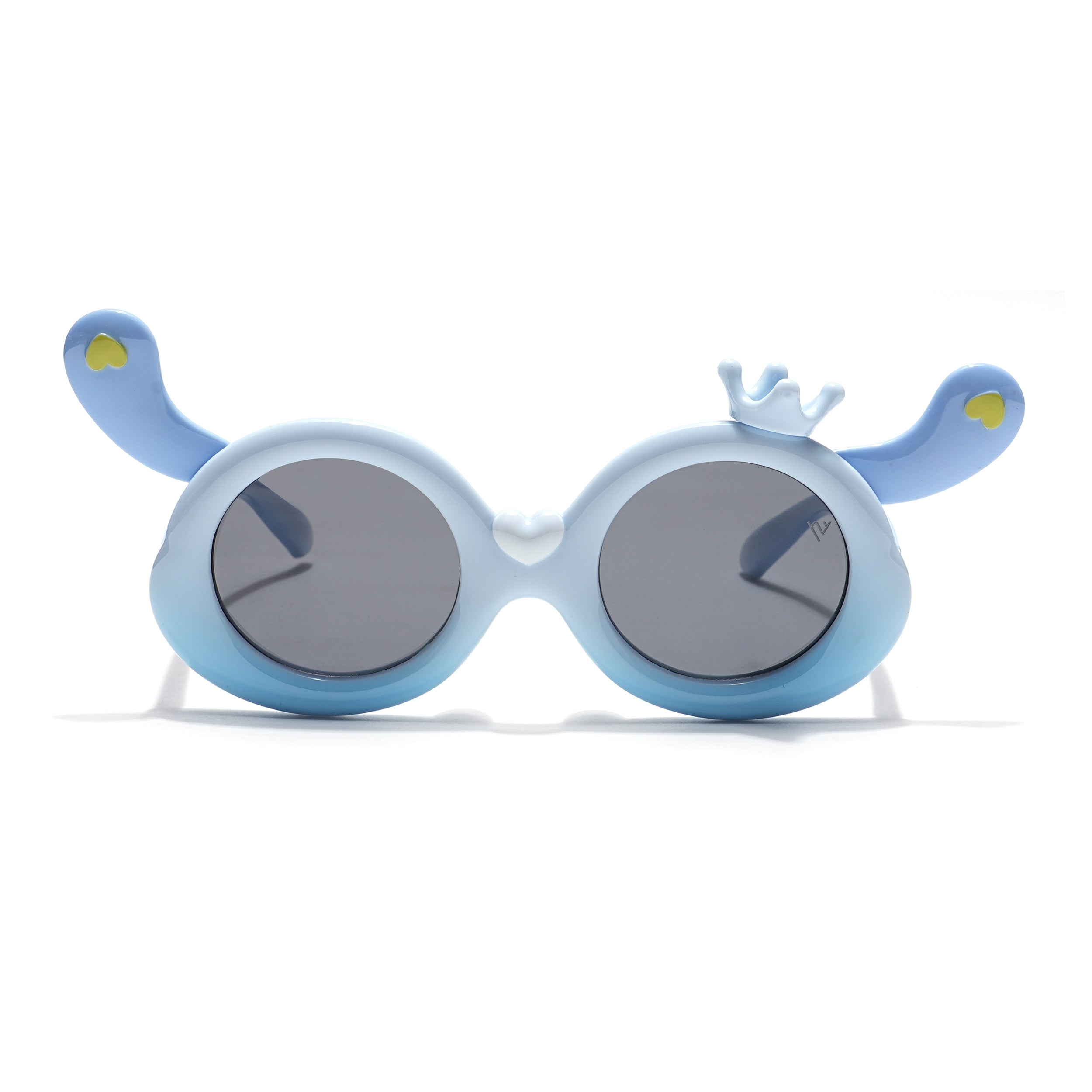 Round Sunglasses for Kids -6 yrs To 12 yrs (Black Lens | Sky Blue Frame - PMG6089)