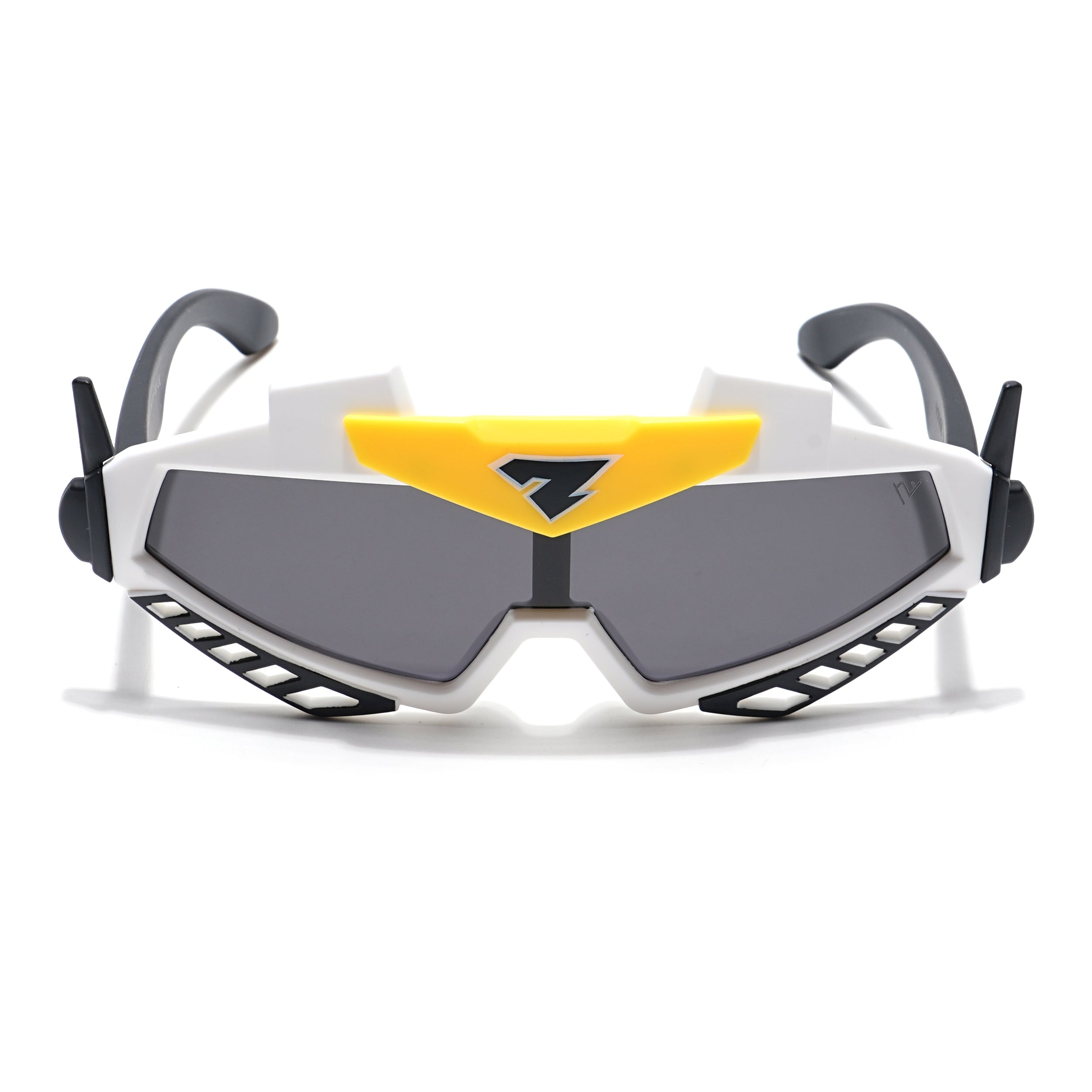 Wrap Around Sunglasses for Kids -6 yrs To 12 yrs (Black Lens | White & Black Frame - PMG6083)