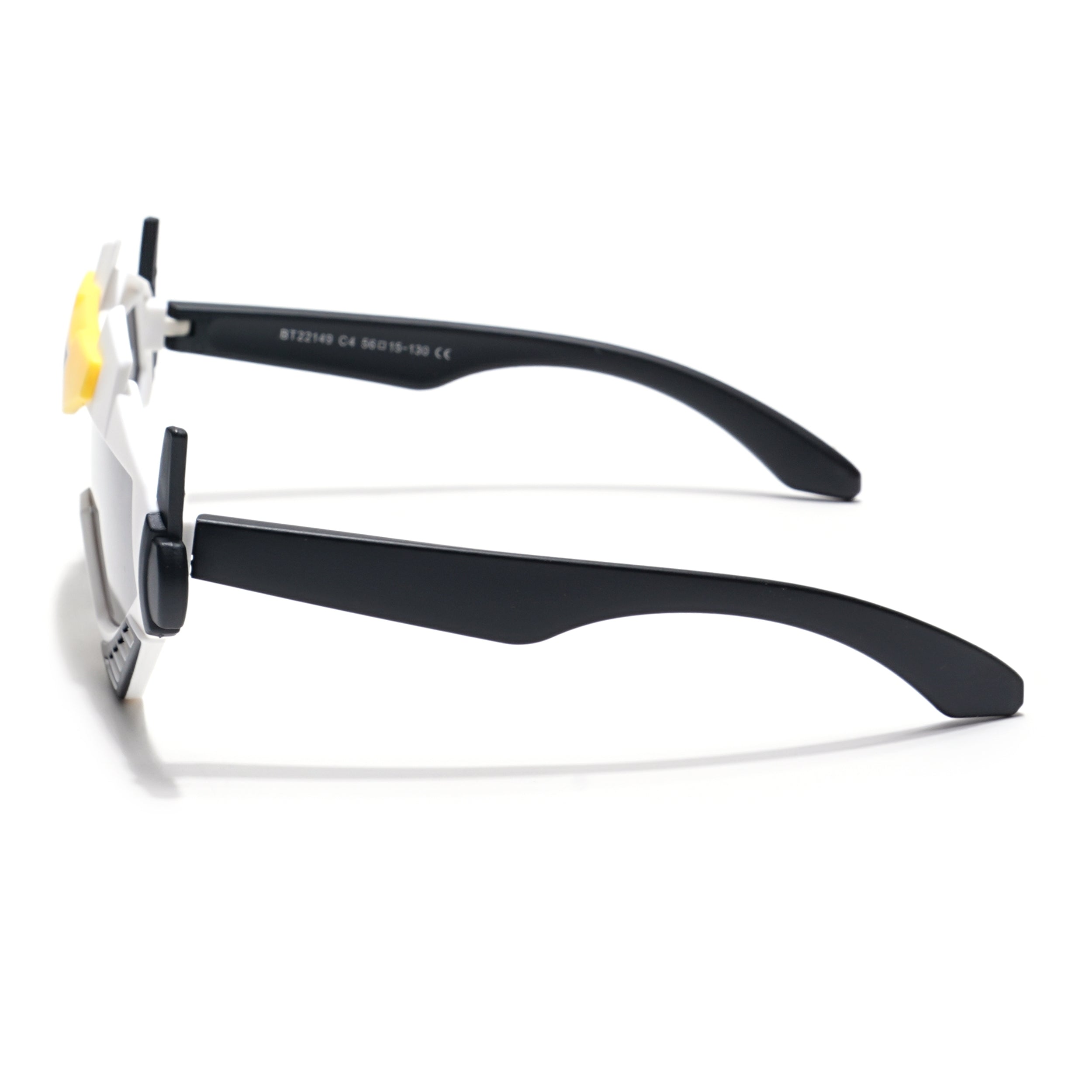 Wrap Around Sunglasses for Kids -6 yrs To 12 yrs (Black Lens | White & Black Frame - PMG6083)