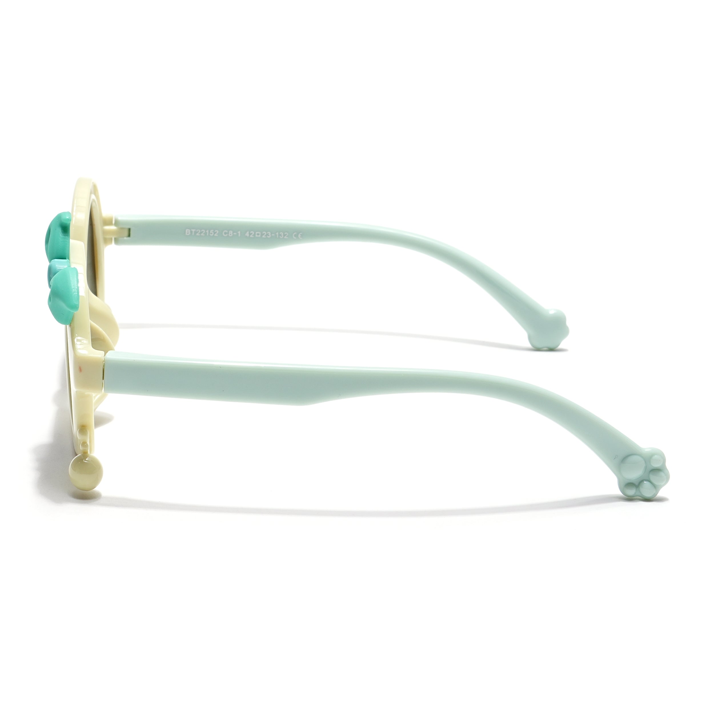 Round Sunglasses for Kids -6 yrs To 12 yrs (Black Lens | Yellow Frame - PMG6094)