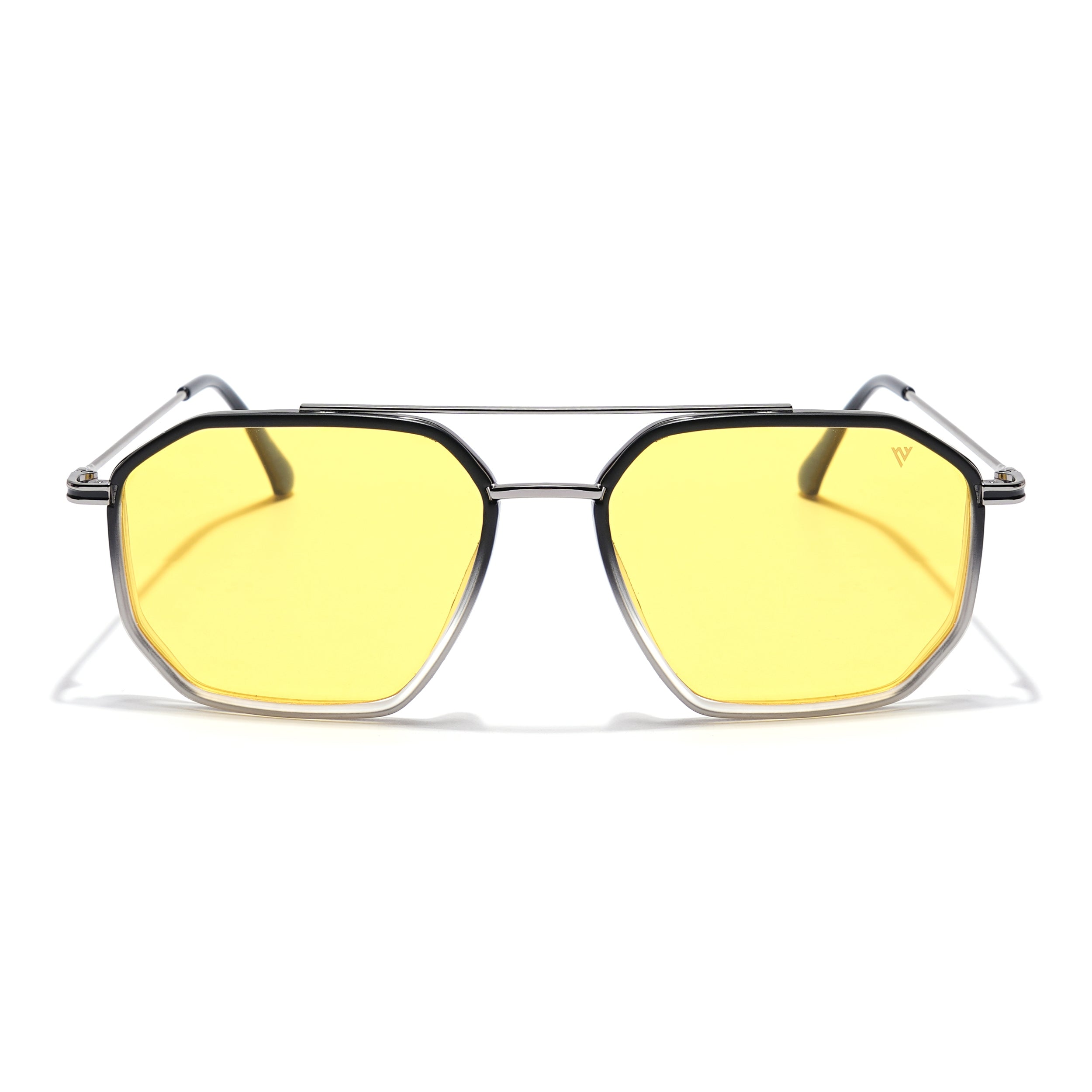 Voyage Select Square Sunglasses (Yellow Lens | Black & Transparent Frame - SLPMG5934)