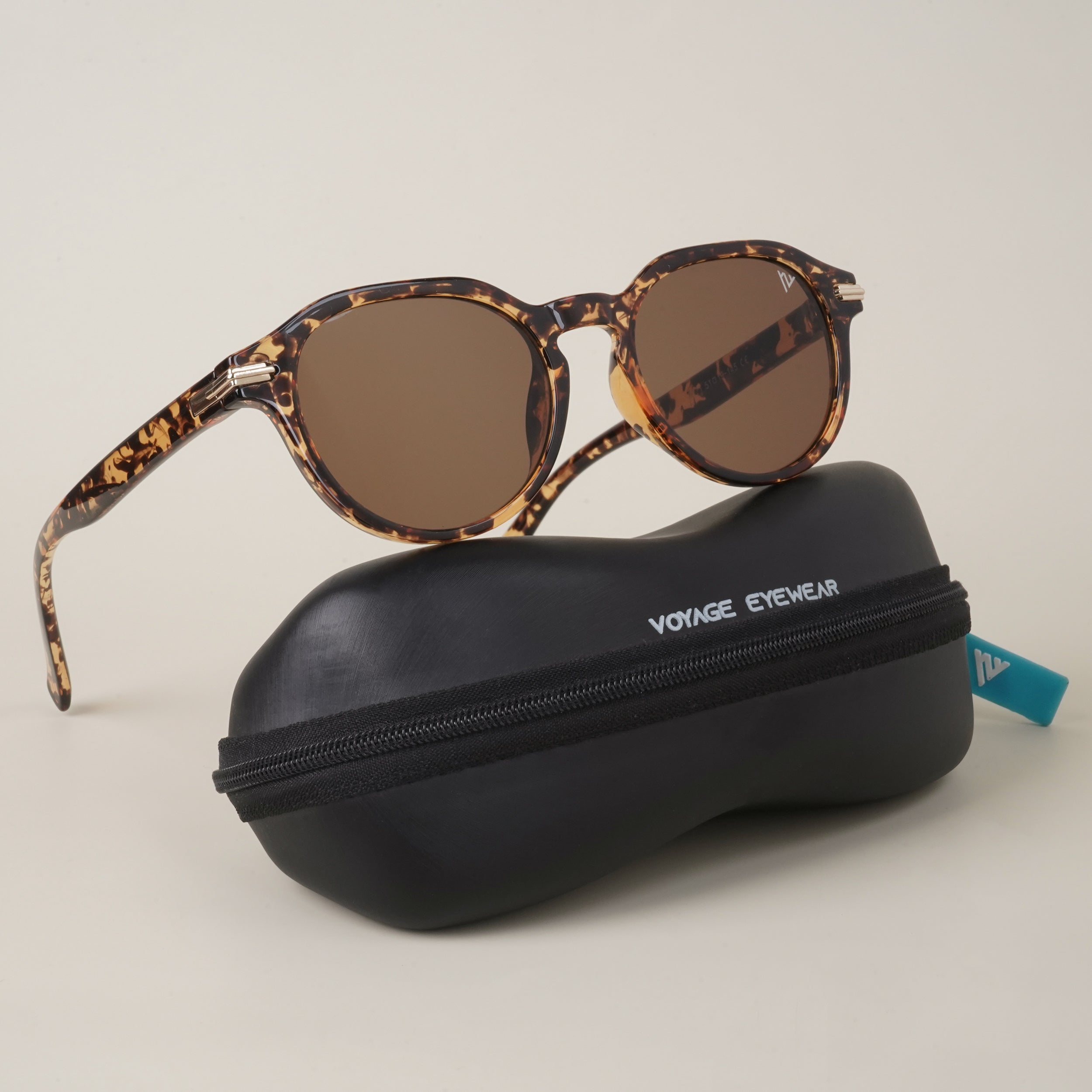 Voyage Light Brown Round Sunglasses MG3756