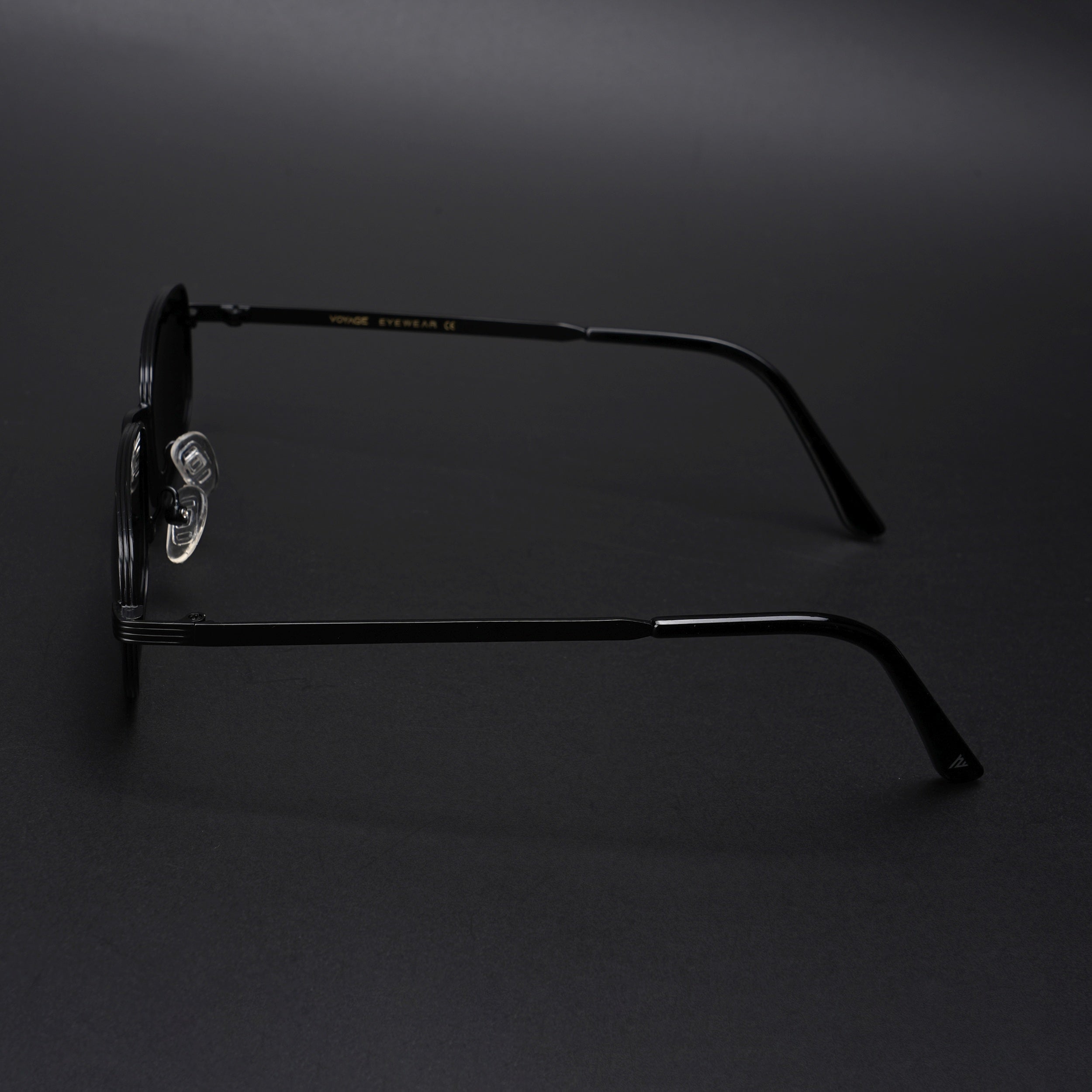 Vesper | Black Polarized Rectangle Sunglasses (Black Lens - PMG5845)