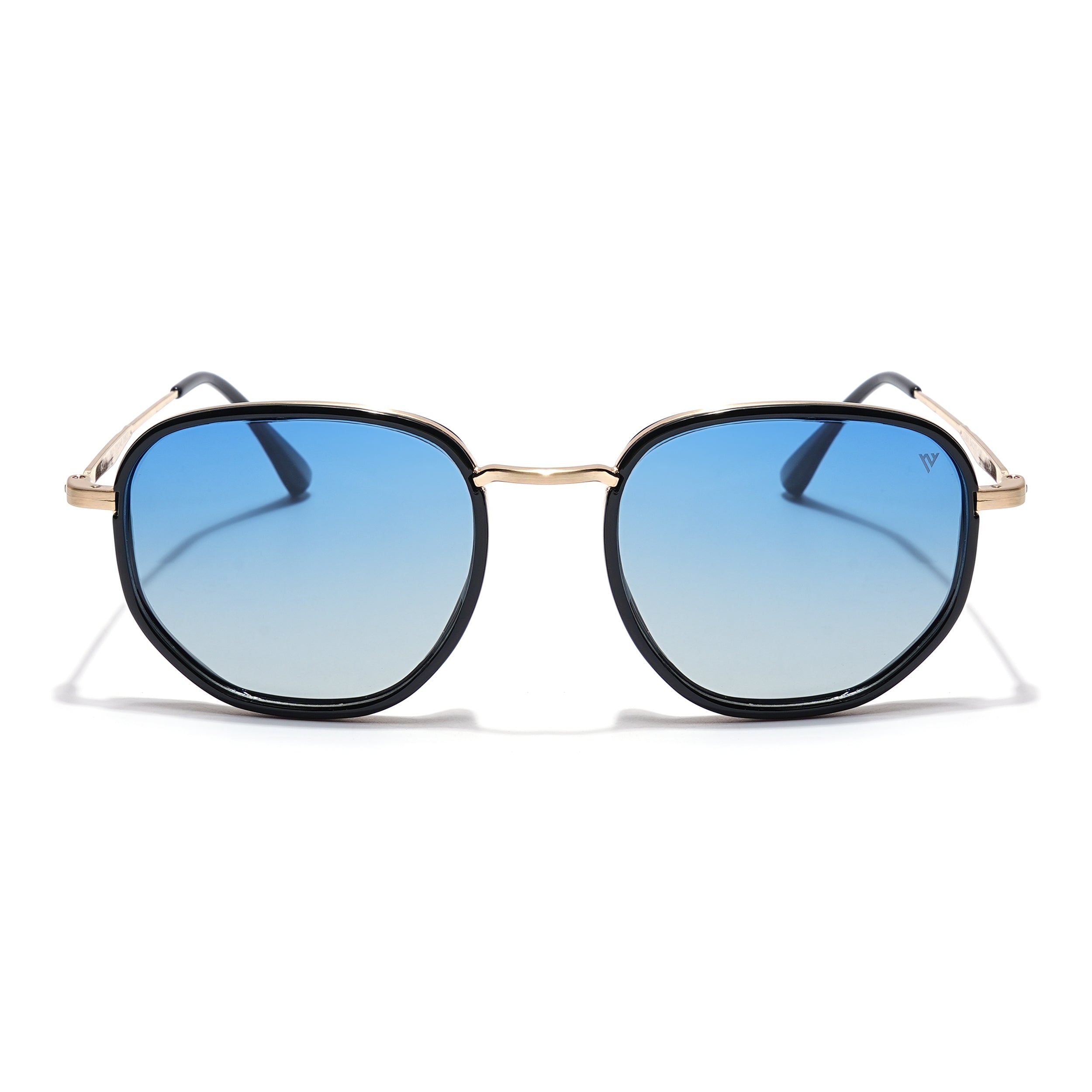 Voyage Select Square Sunglasses (Blue Lens | Black & Golden Frame - SLPMG5939)