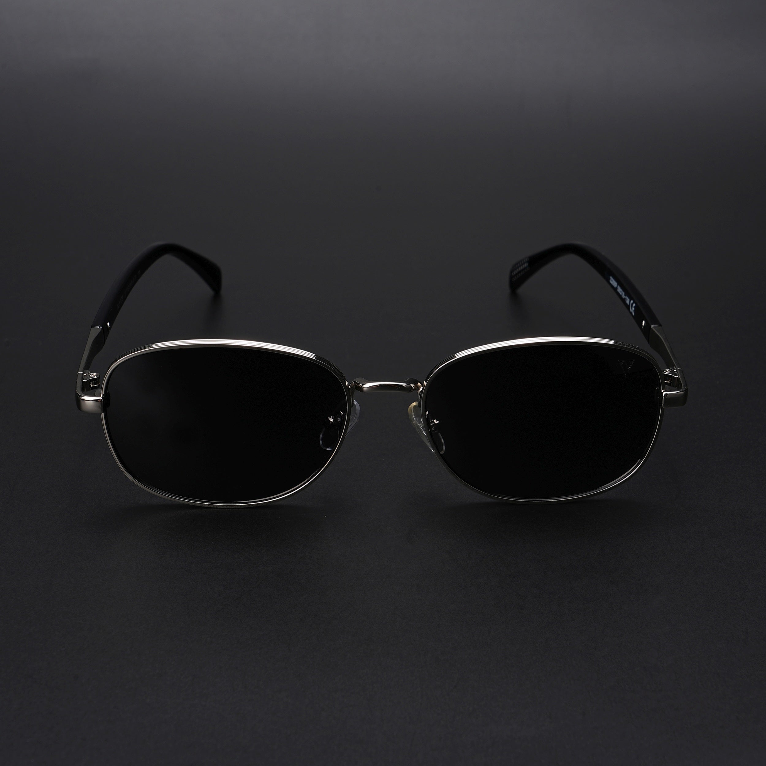 Dash | Silver Polarized Unisex Sunglasses | Black Lens - PMG5848