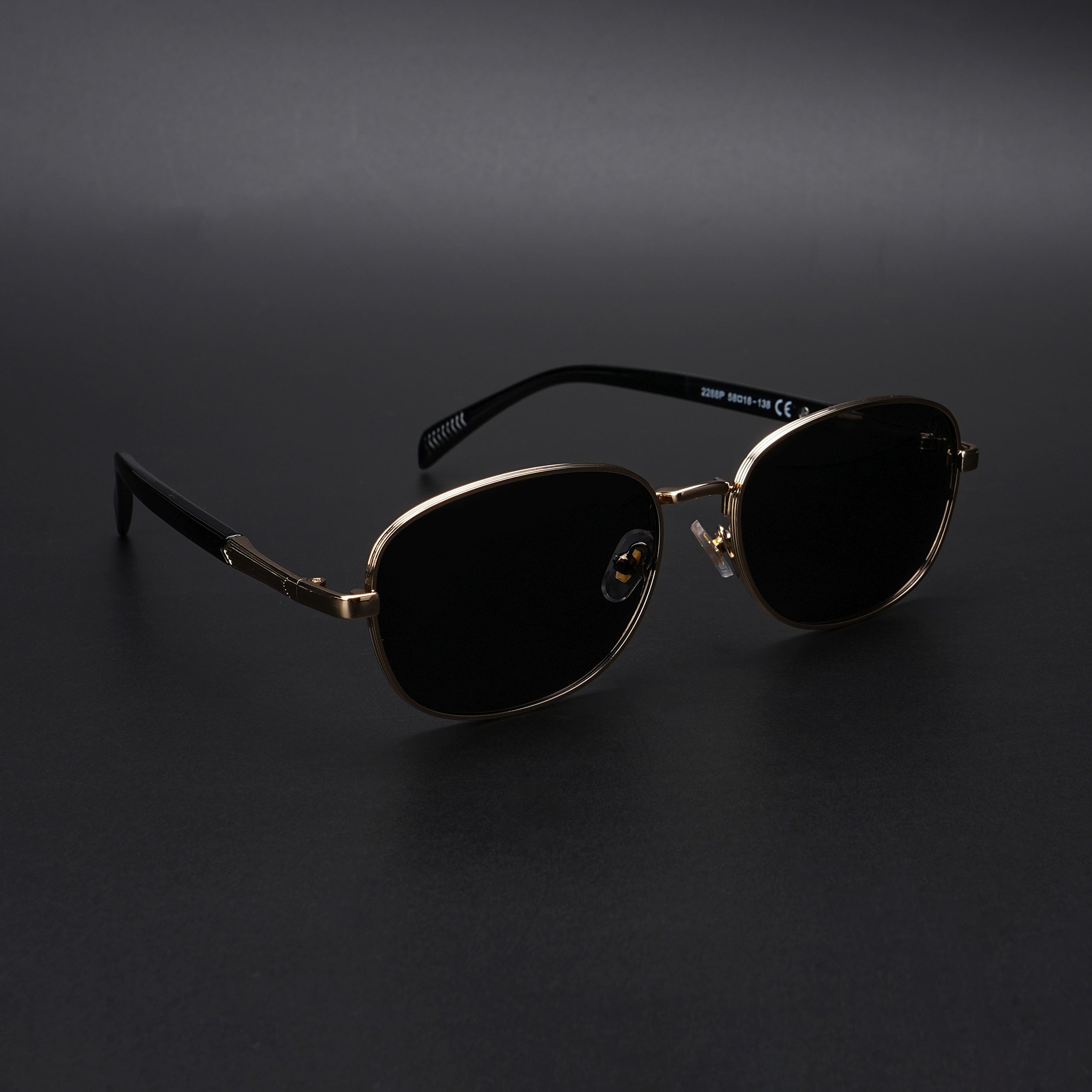 Dash | Gold Polarized Unisex Sunglasses | Black Lens - PMG5850