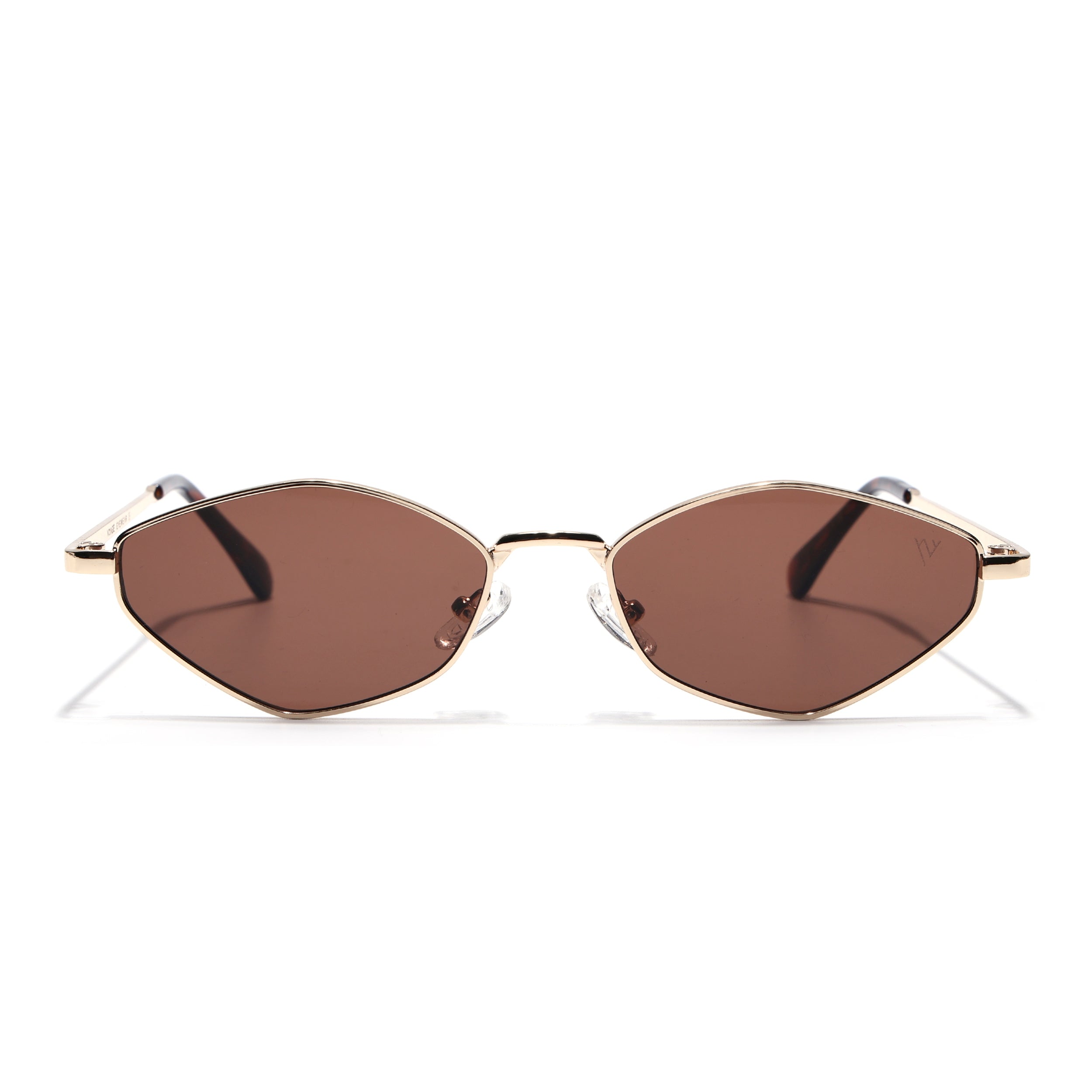 Vanta | Brown Oval Sunglasses | Golden Frame - MG7135