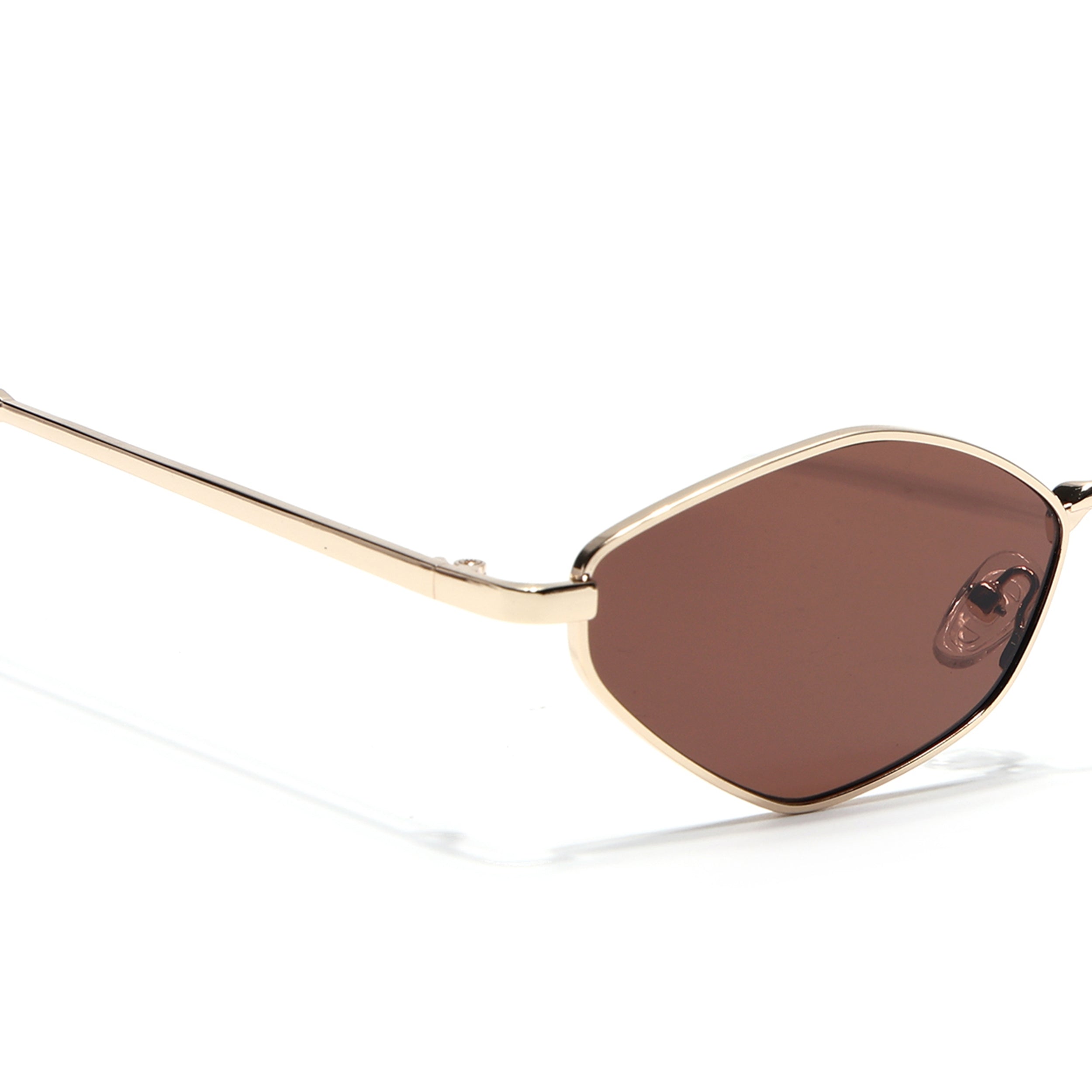 Vanta | Brown Oval Sunglasses | Golden Frame - MG7135