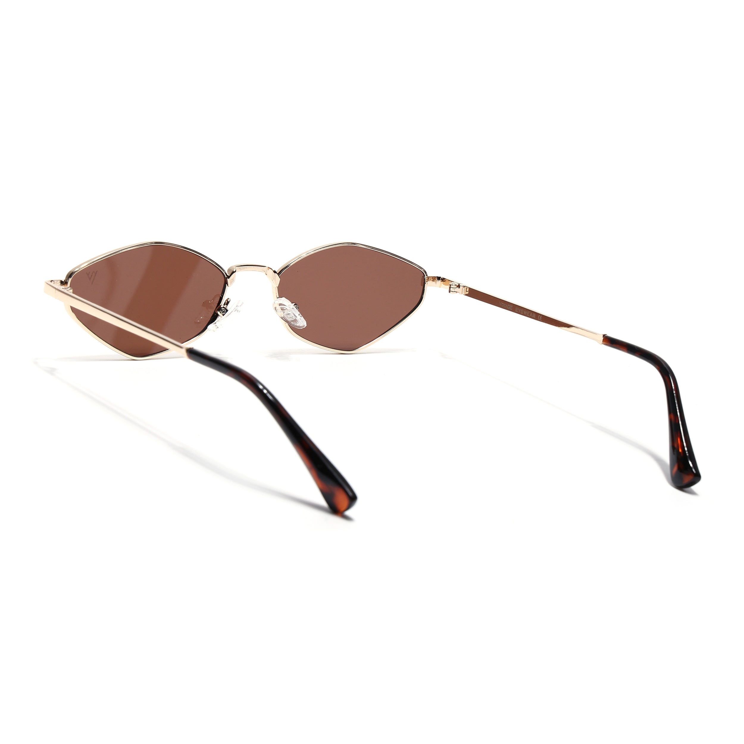 Vanta | Brown Oval Sunglasses | Golden Frame - MG7135