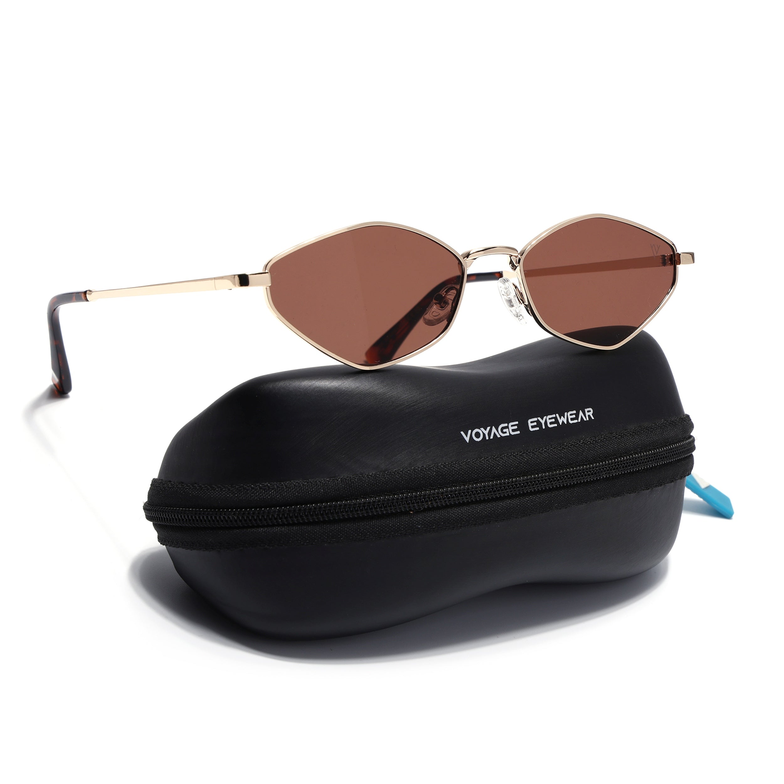 Vanta | Brown Oval Sunglasses | Golden Frame - MG7135