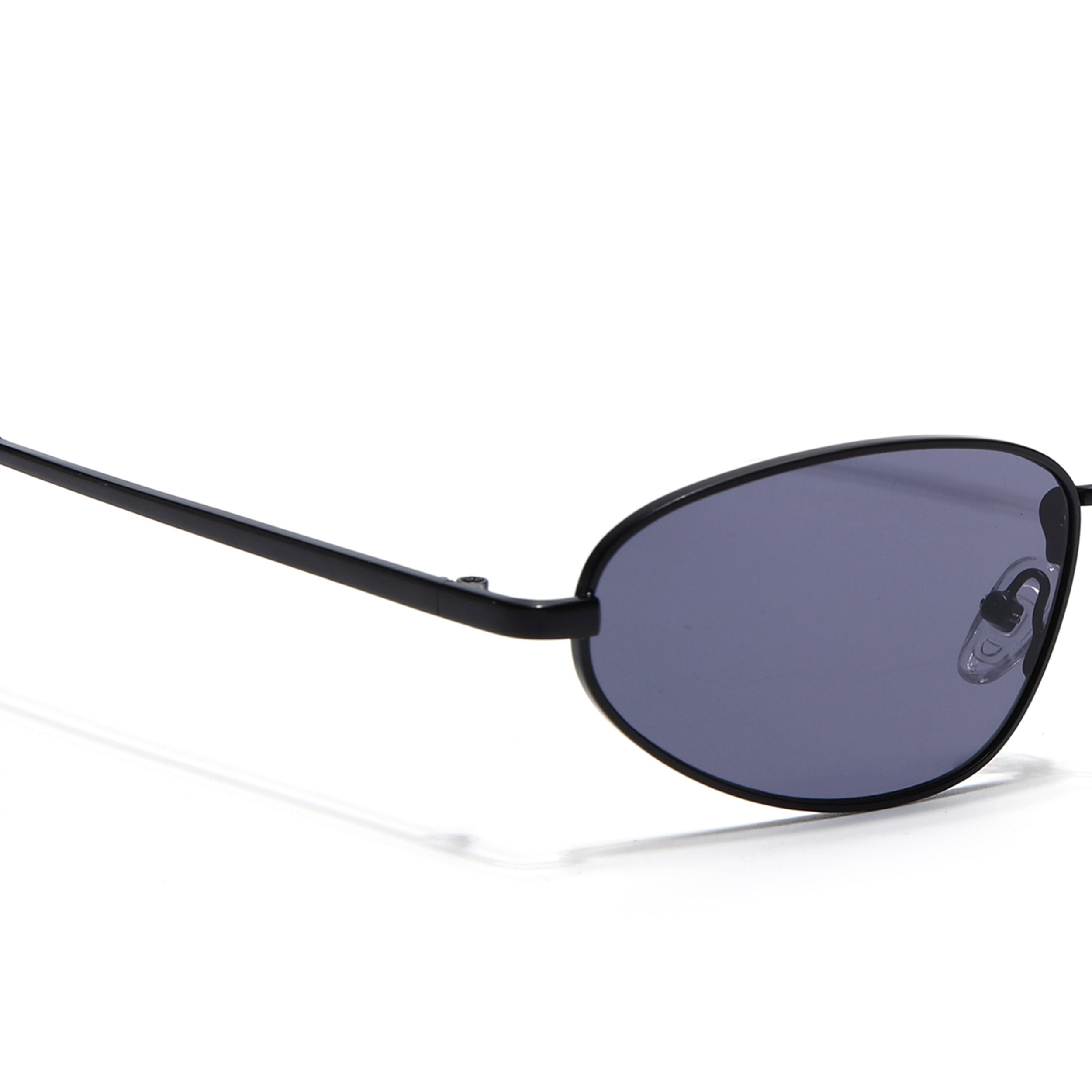 Oval Sunglasses for Men & Women (Grey Lens | Black Frame - MG7144)