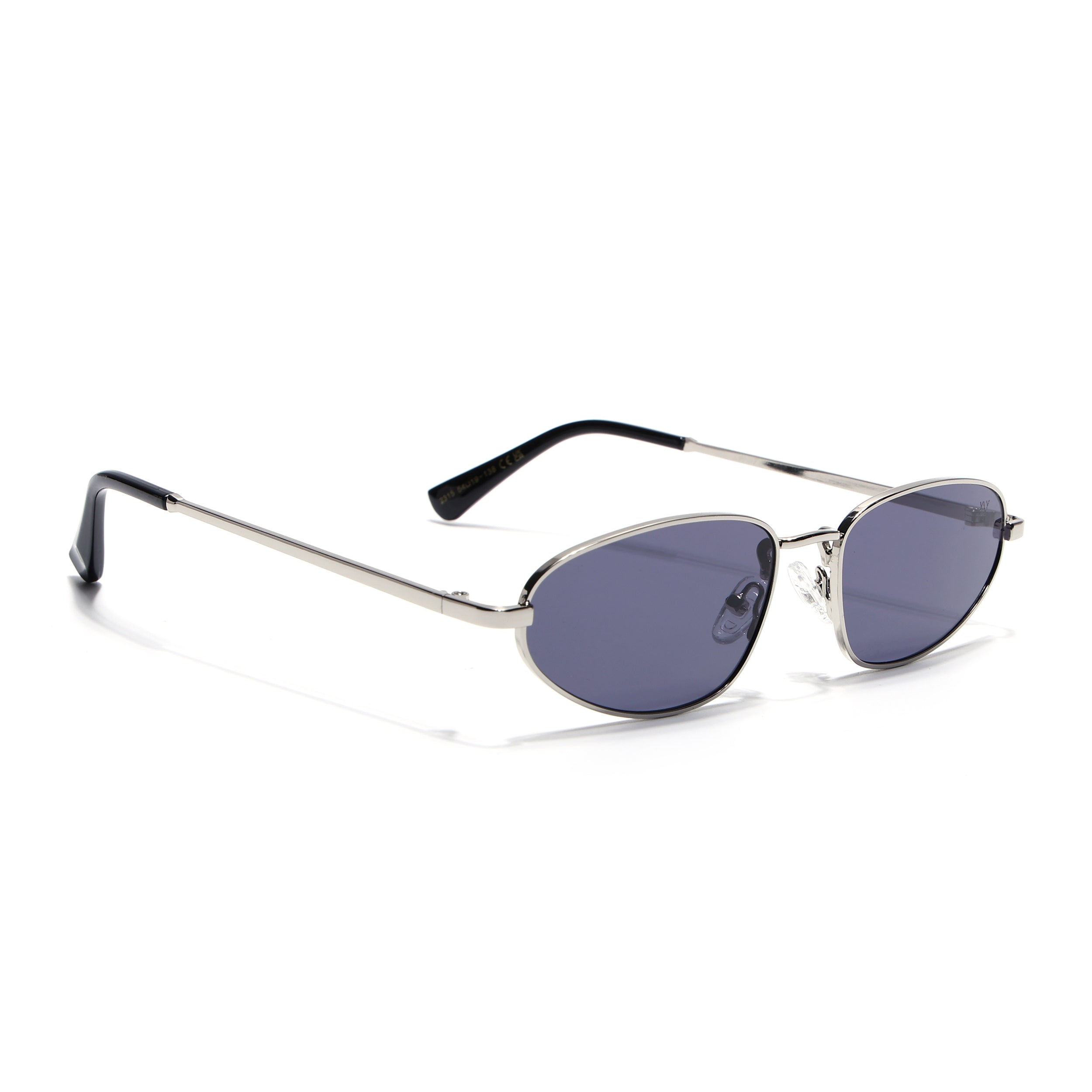 Oval Sunglasses for Men & Women (Grey Lens | Silver Frame - MG7145)