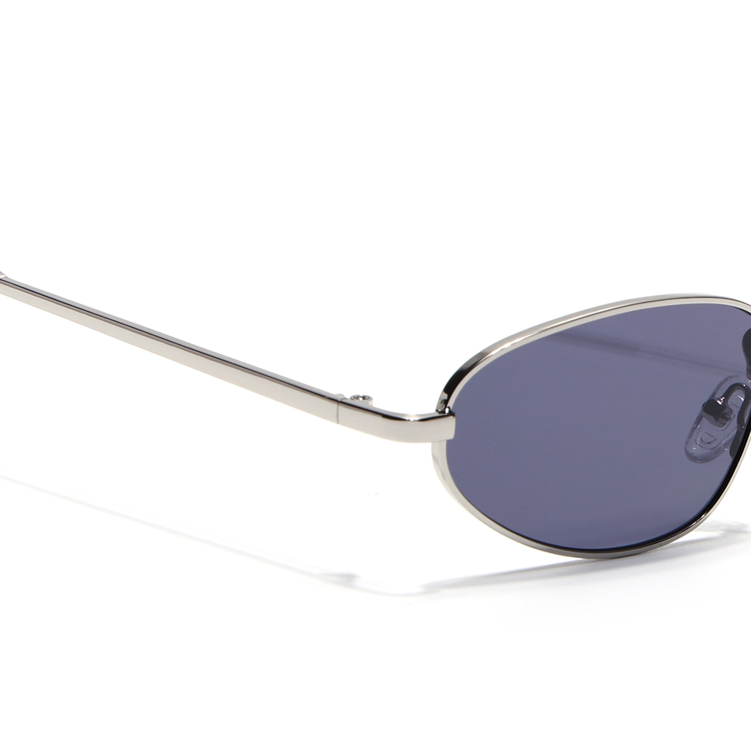 Oval Sunglasses for Men & Women (Grey Lens | Silver Frame - MG7145)