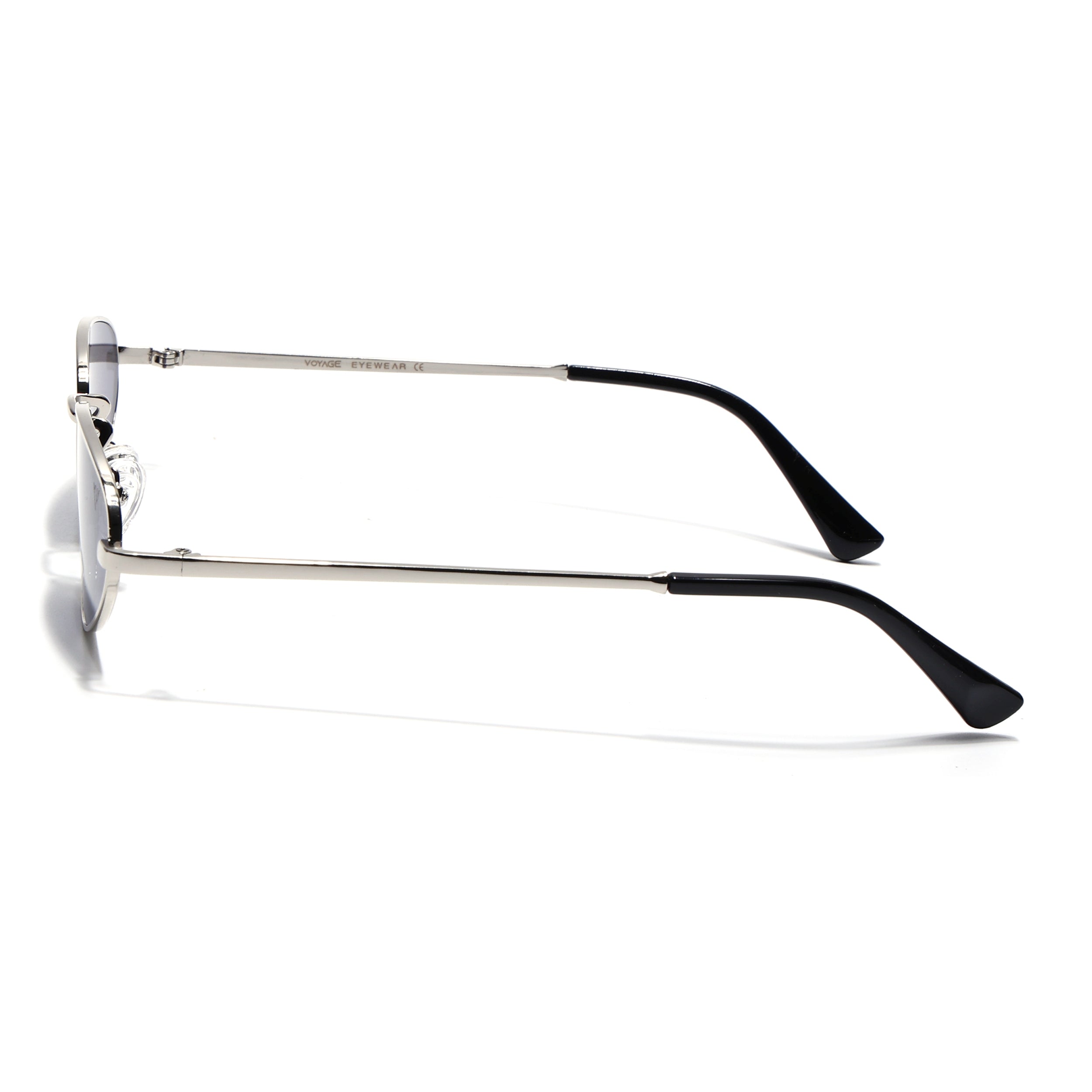 Oval Sunglasses for Men & Women (Grey Lens | Silver Frame - MG7145)