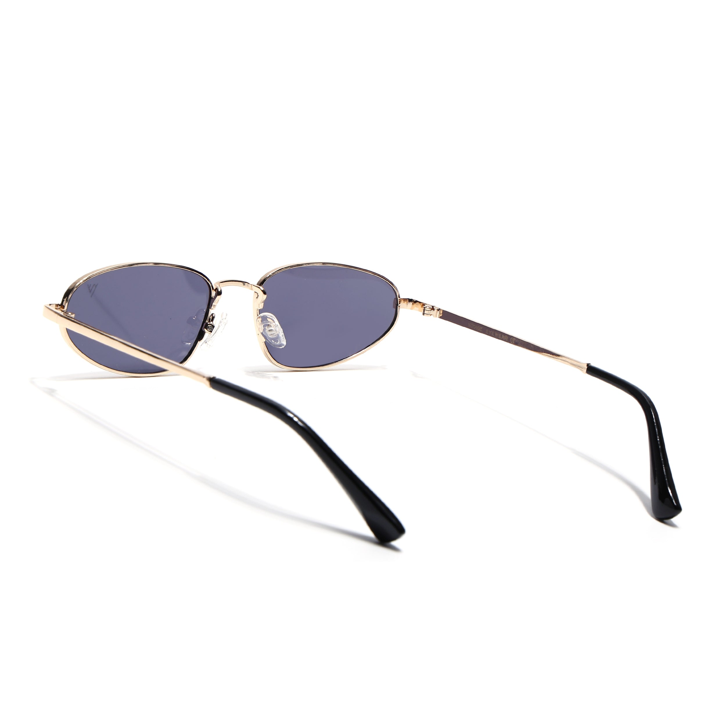 Oval Sunglasses for Men & Women (Grey Lens | Golden Frame - MG7146)