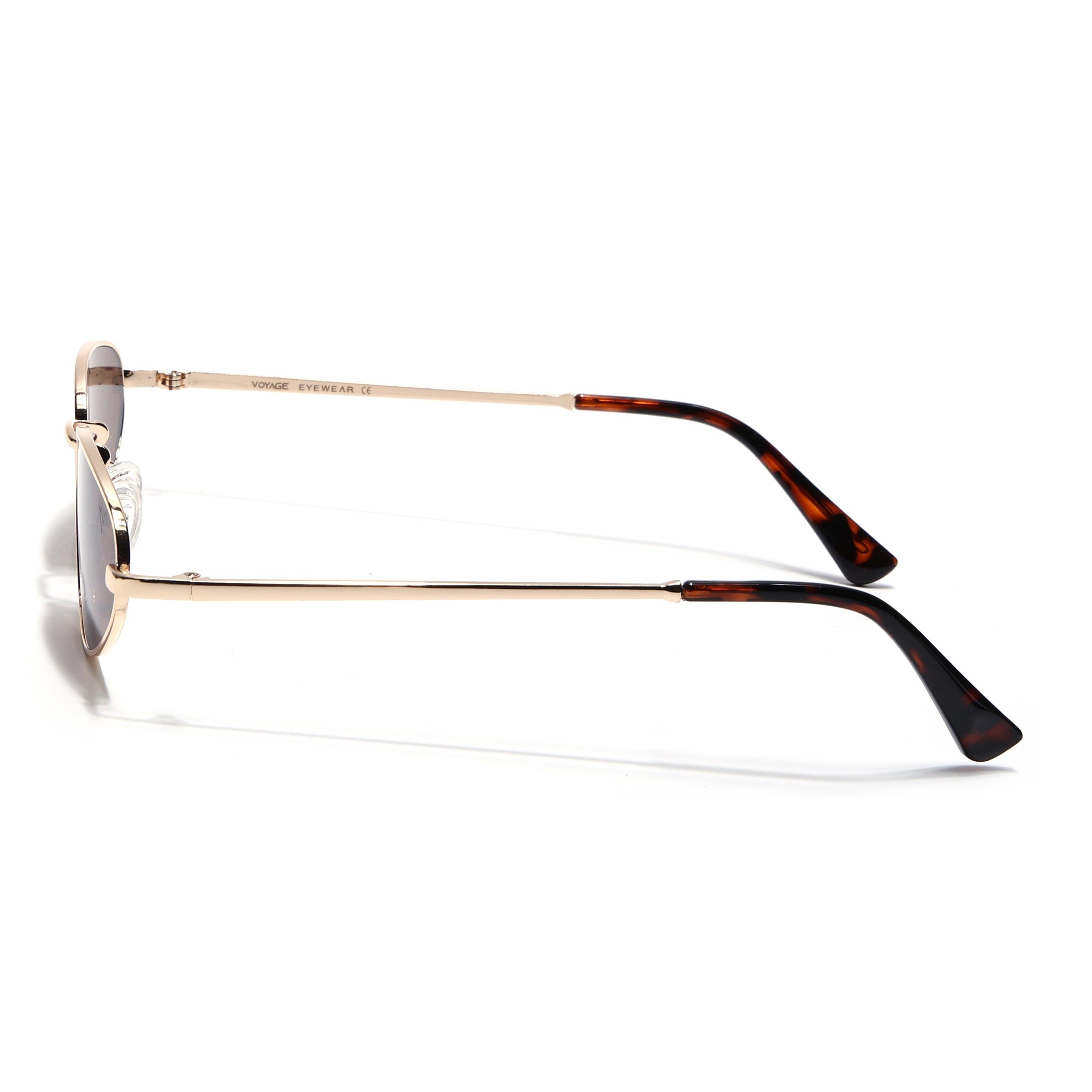 Oval Sunglasses for Men & Women (Brown Lens | Golden Frame - MG7147)