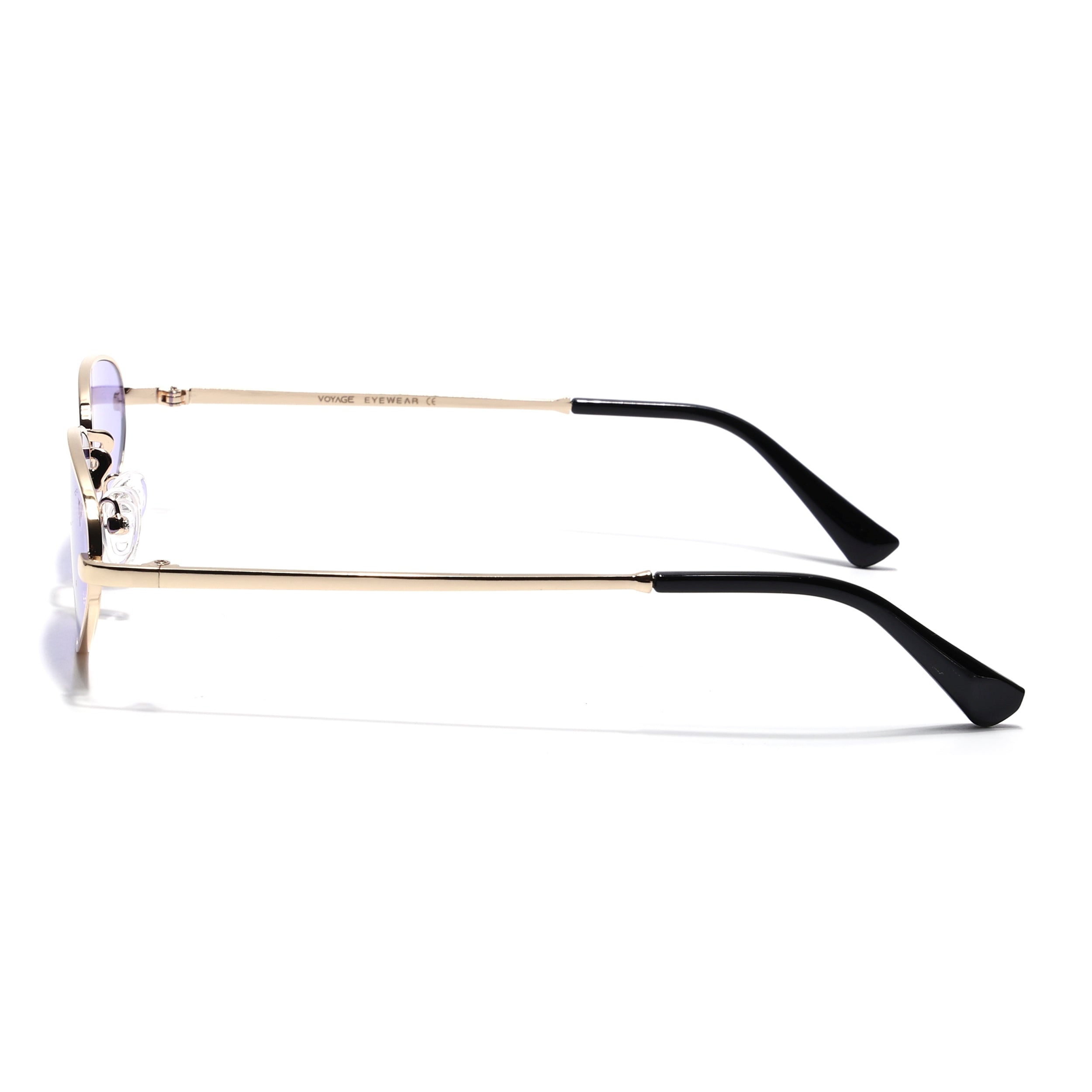 Oval Sunglasses for Men & Women (violet Lens | Golden Frame - MG7149)