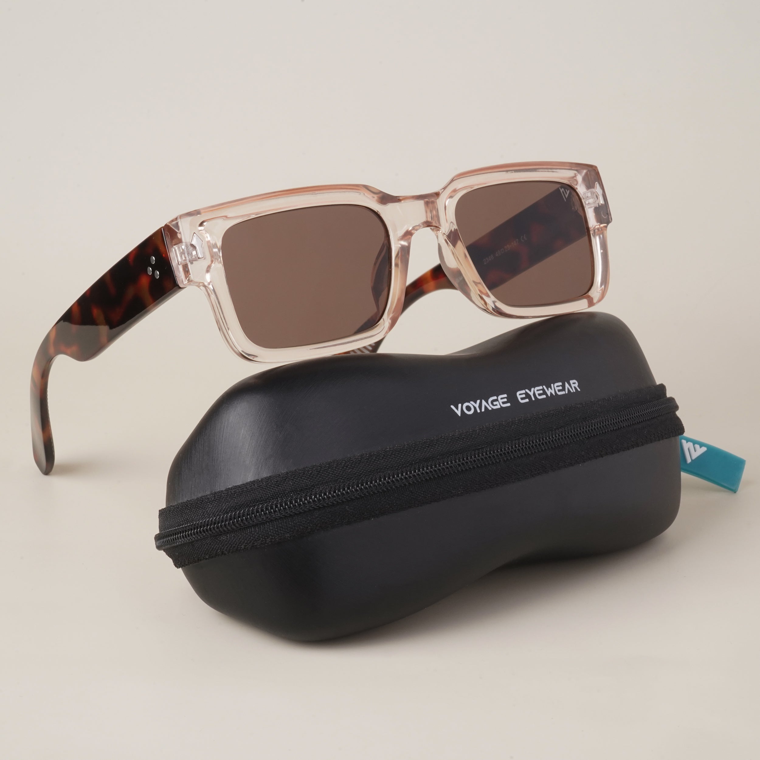 Voyage Nude Brown Rectangle Sunglasses - MG3885