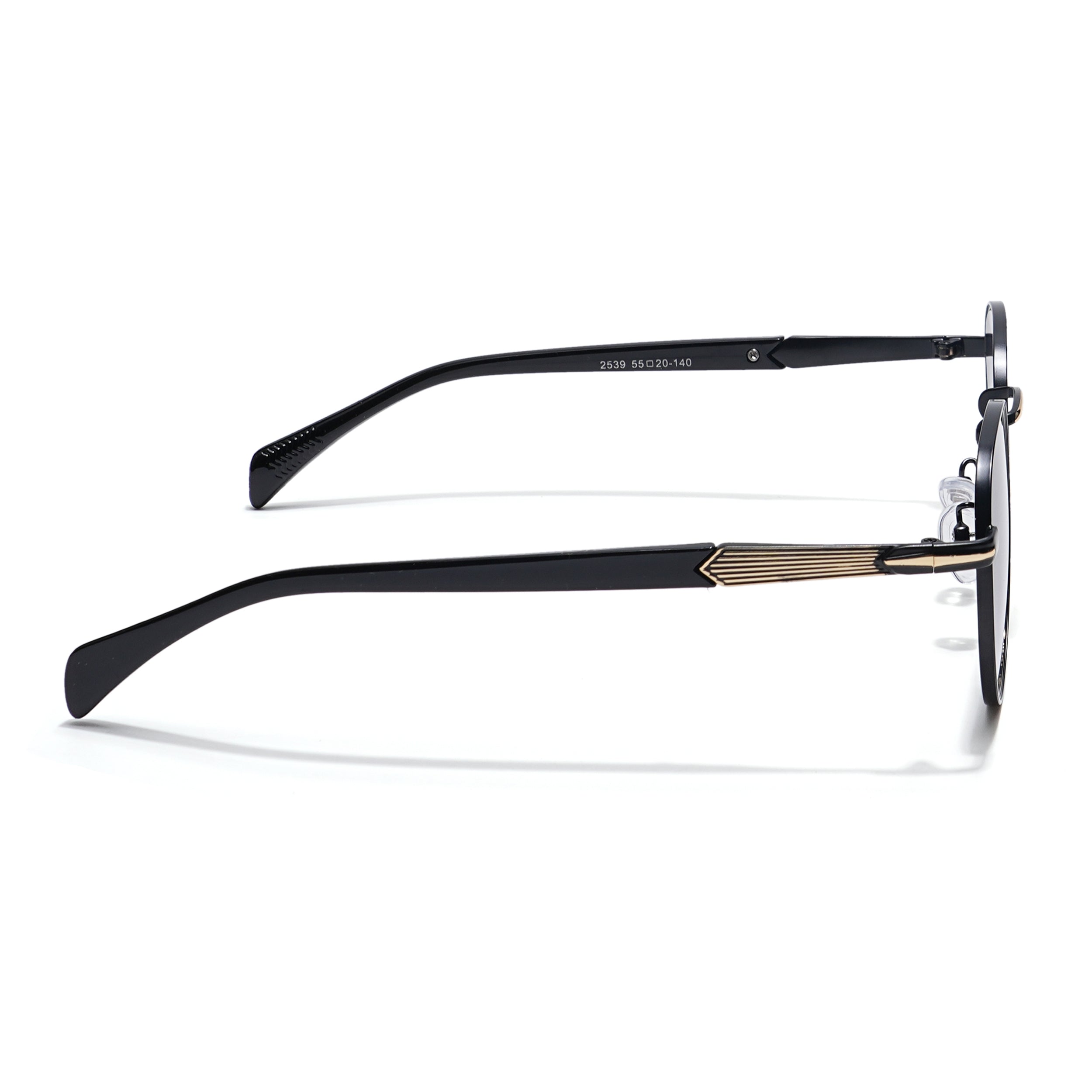 Round Sunglasses (Black & Clear Lens | Black & Golden Frame - MG5791)
