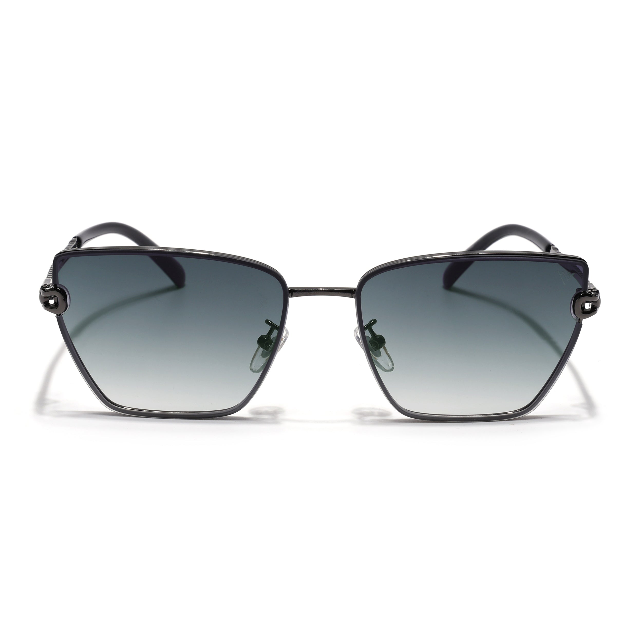 Cateye Sunglasses for Women (Green & Clear Lens | Grey Frame - MG7110)