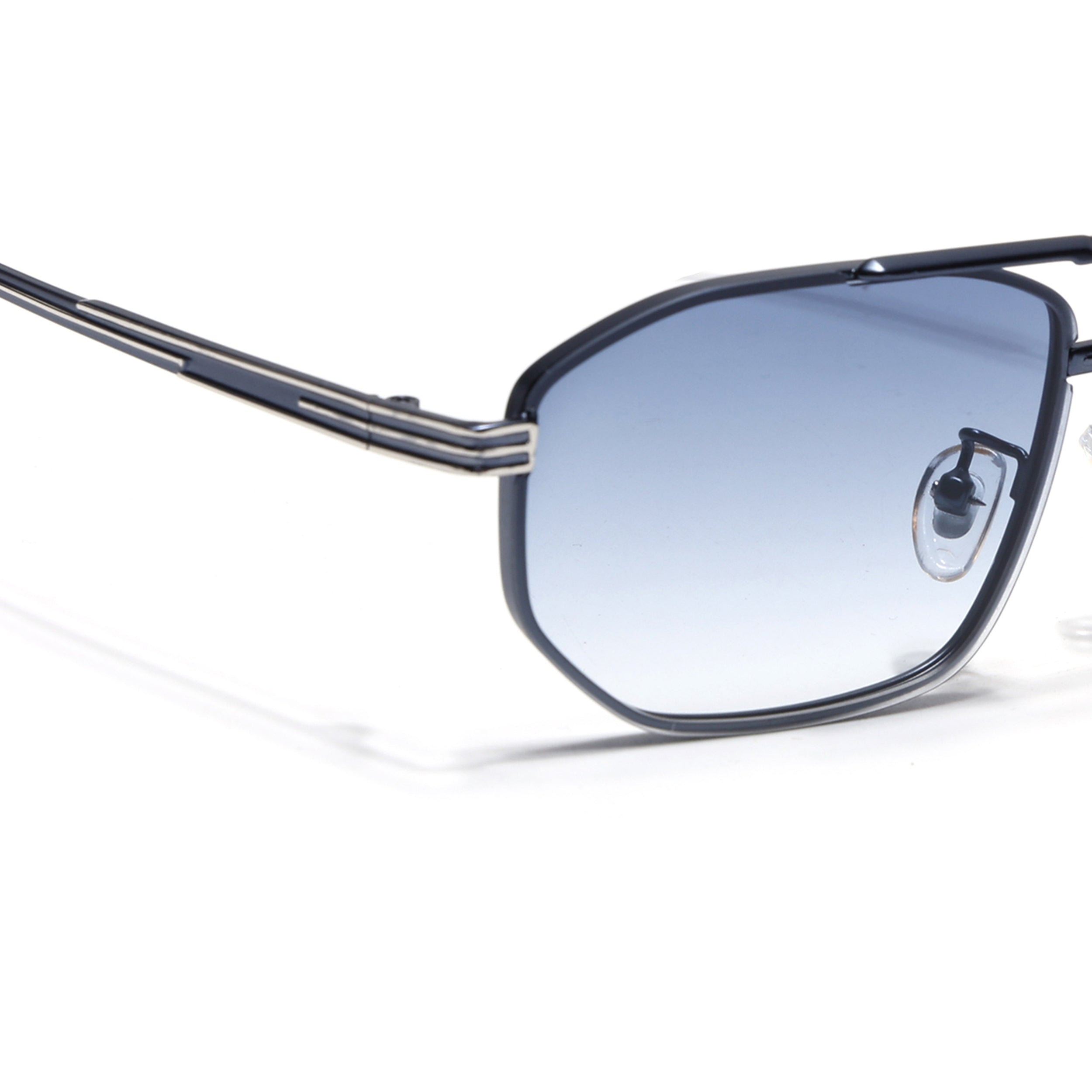 Rectangle Sunglasses for Men & Women (Blue & Clear Lens | Blue & Silver Frame - MG7535)