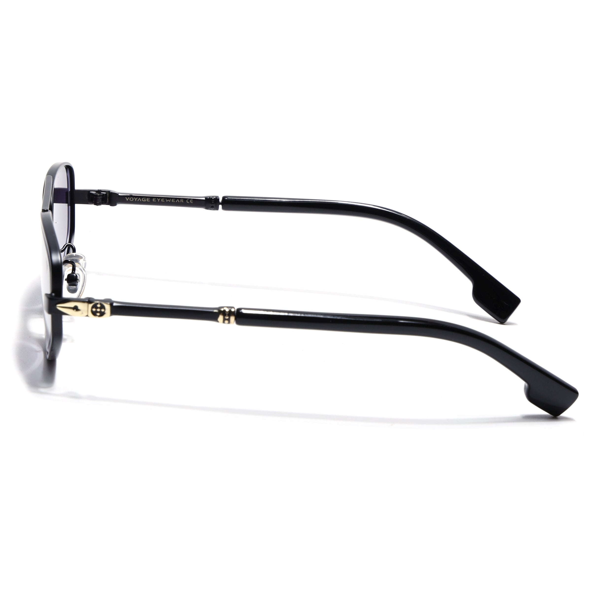 Rectangle Sunglasses for Men & Women (Grey & Clear Lens | Black Frame - MG7518)