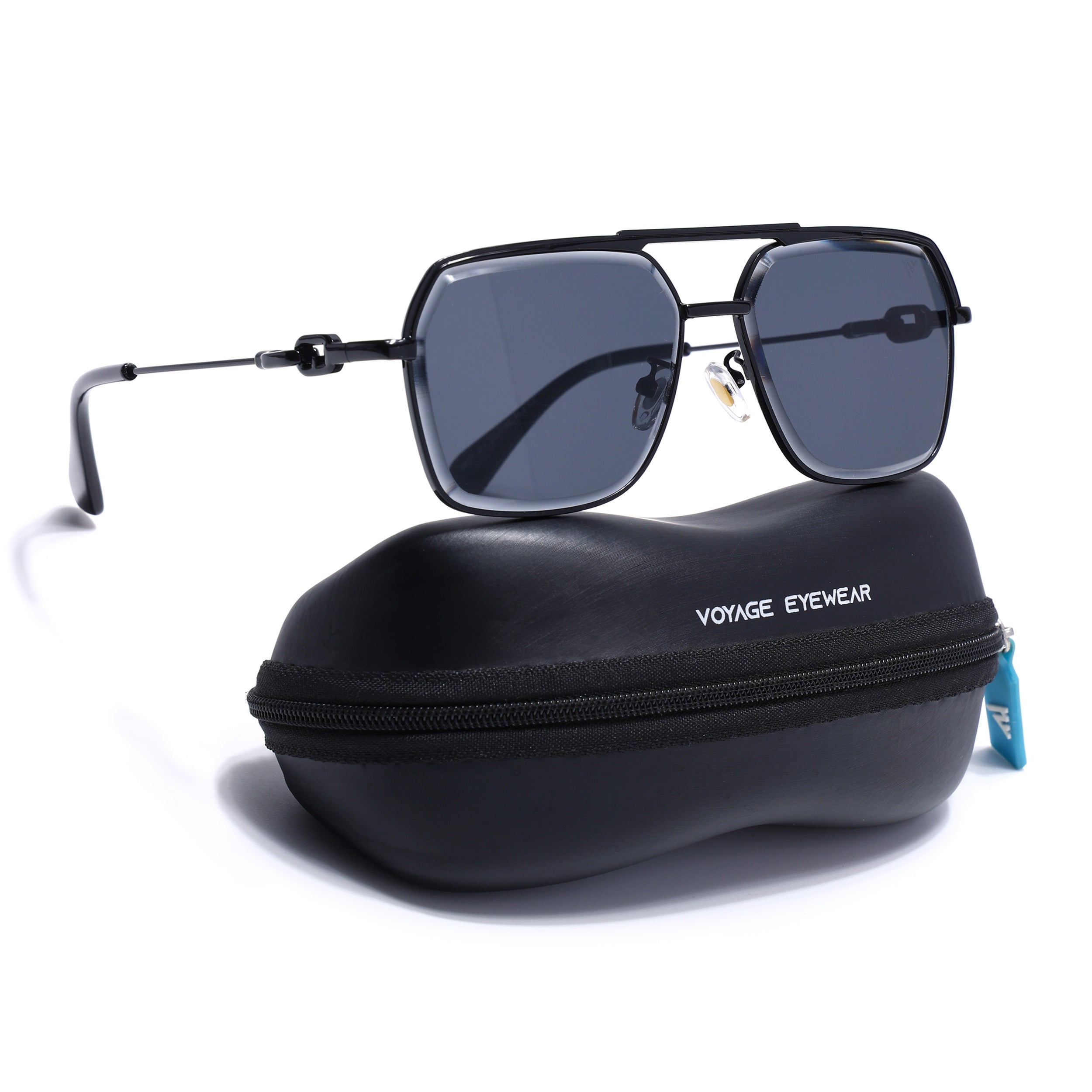 Wayfarer Sunglasses for Men & Women (Black Lens | Black Frame - MG7530)
