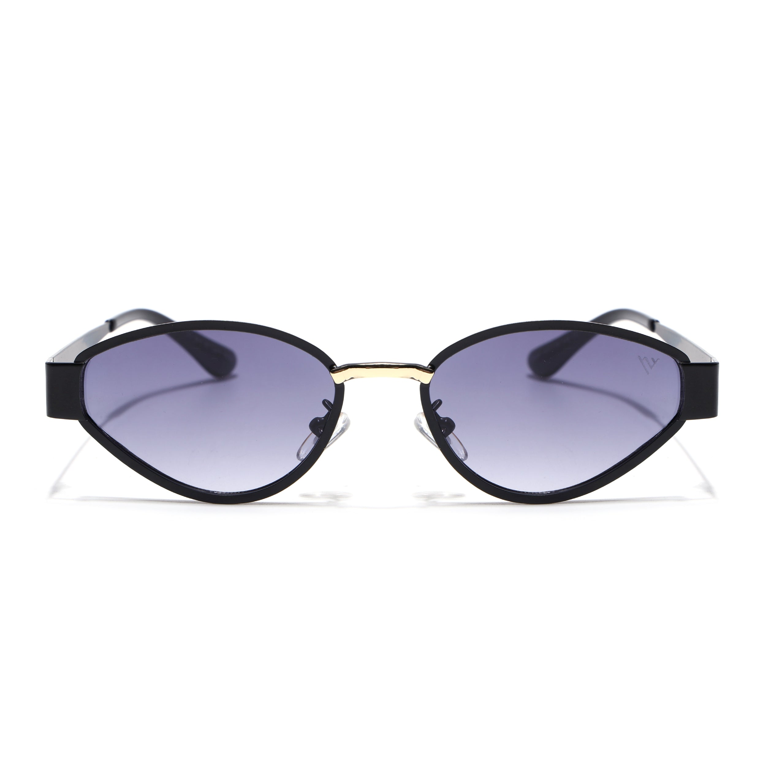 Cateye Sunglasses for Women (Grey & Clear Lens | Black & Golden Frame - MG7544)