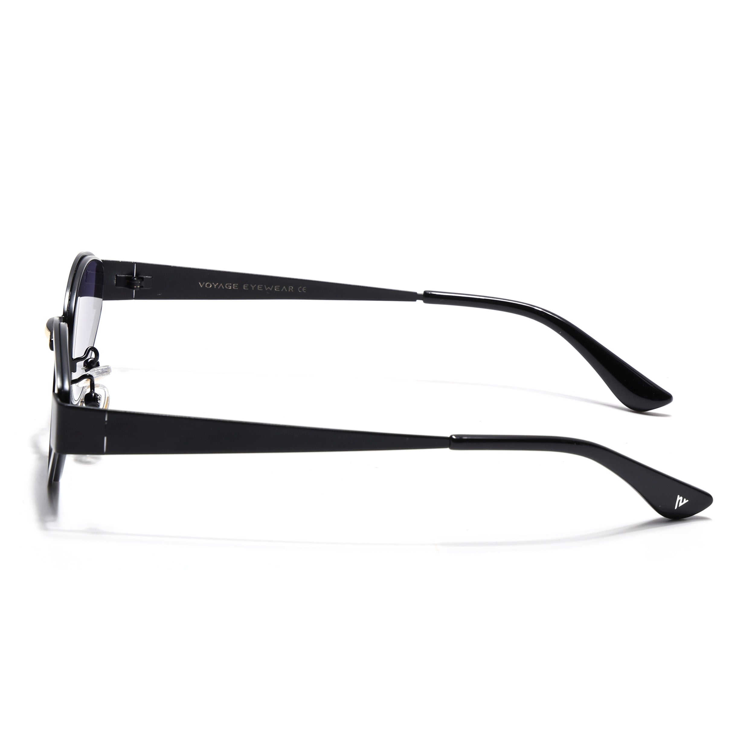 Cateye Sunglasses for Women (Grey & Clear Lens | Black & Golden Frame - MG7544)