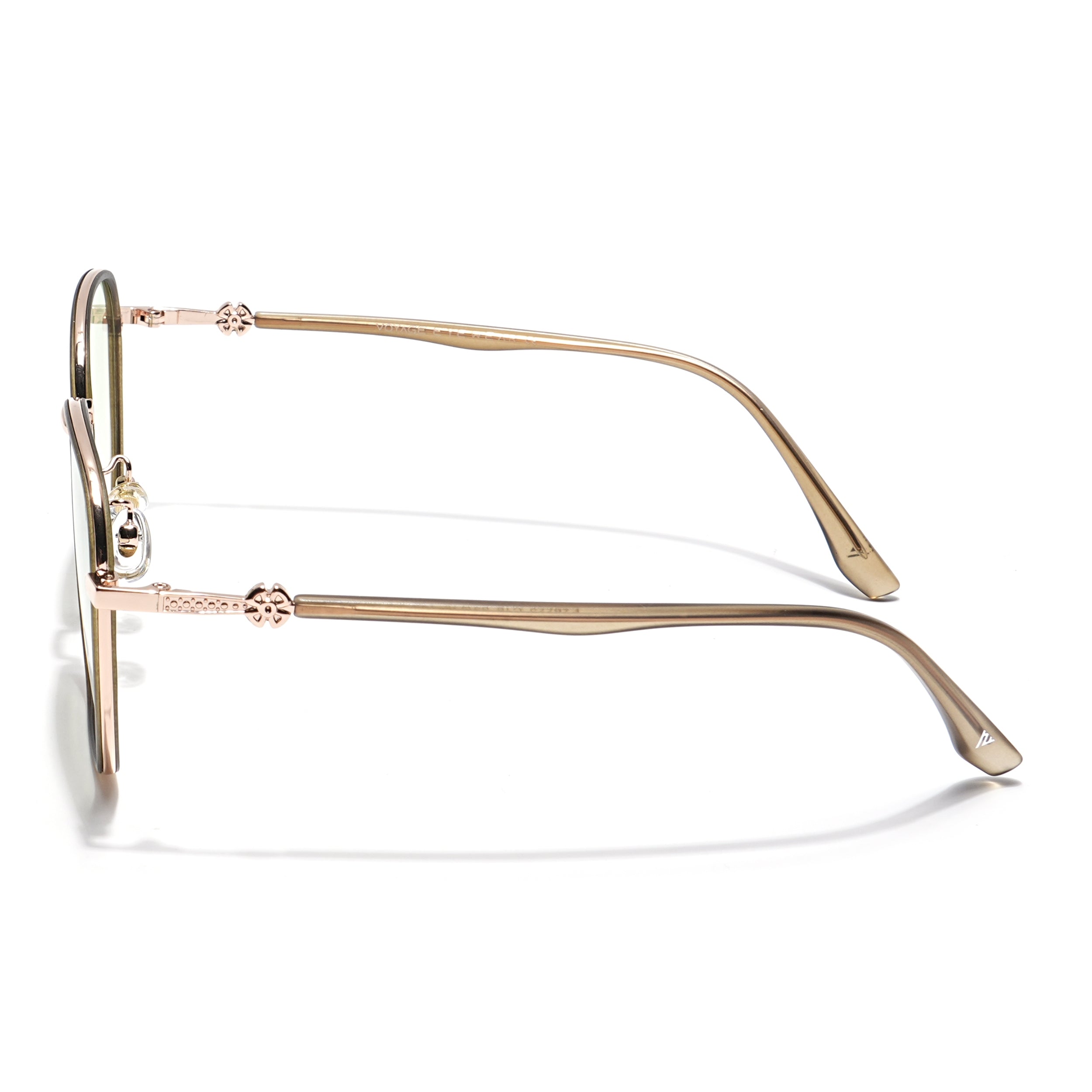 Voyage Select Square Sunglasses for Women (Green & Clear Lens | Golden & Grey Frame - SLPMG6235)